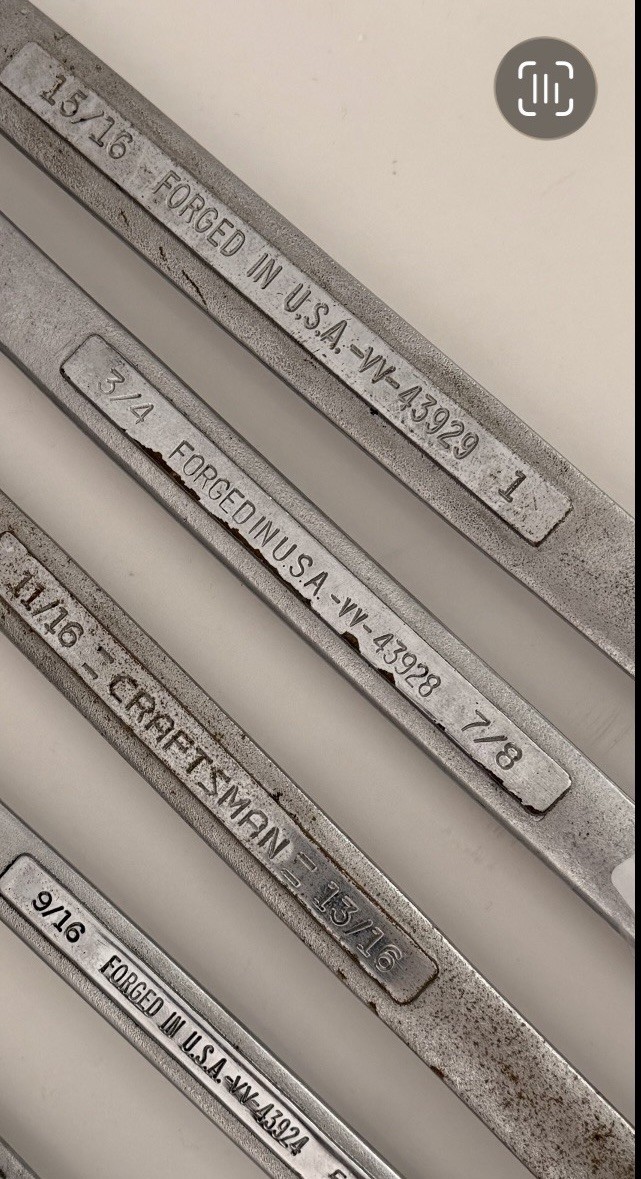 4pc Craftsman VV Series Double Box Wrench Set 9/16 to 1″ 12pt SAE USA Forged