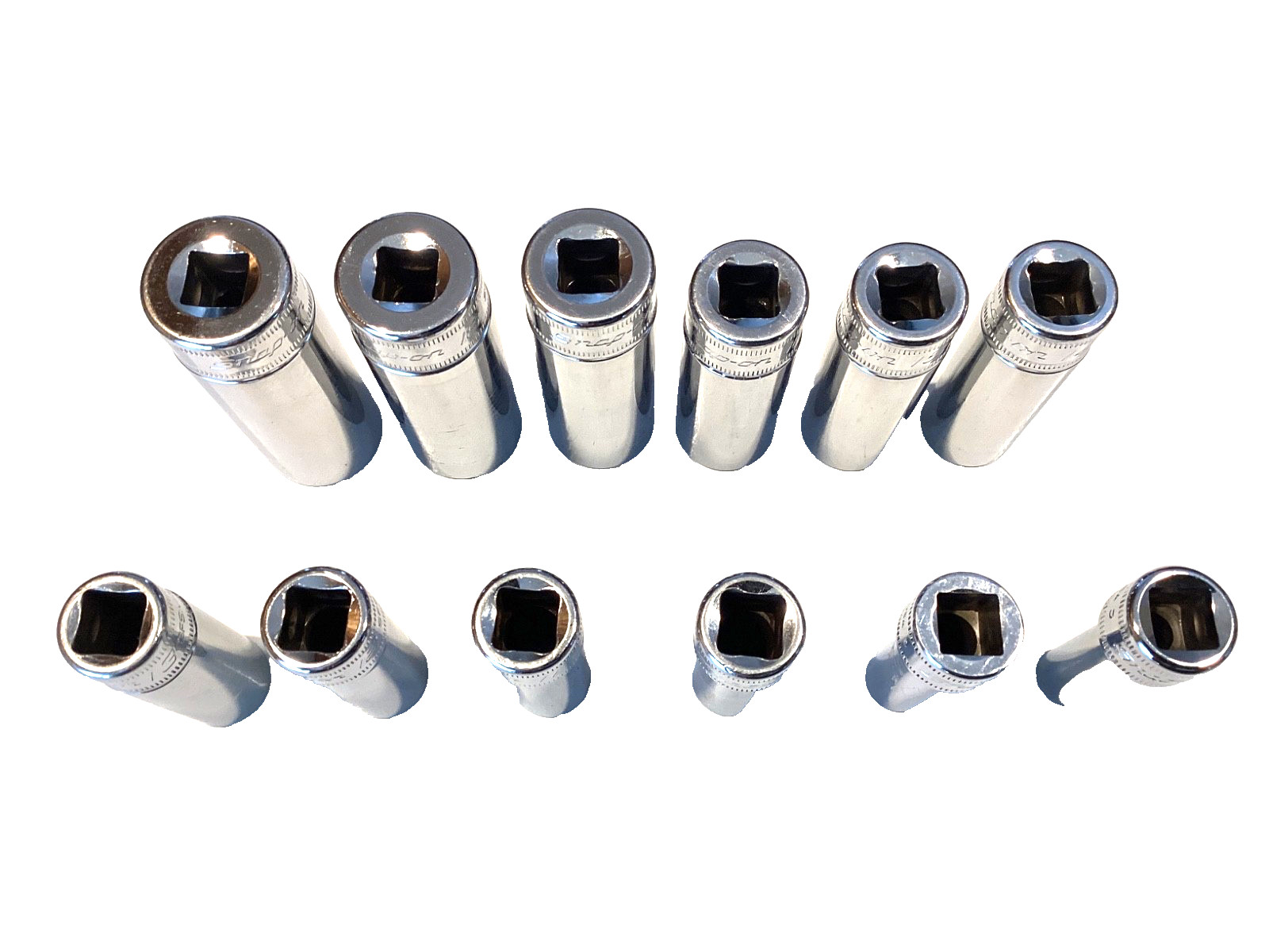 Snap On Tools 12 Piece 3/8″ Drive 6 Point Metric Deep Chrome Socket Set 212SFSMY