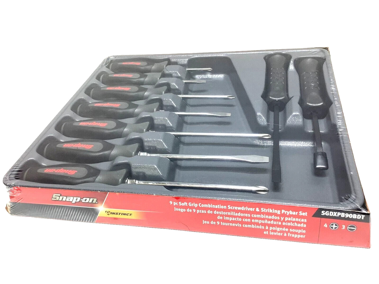 Snap-on 9pc Grey Screwdriver Striking Prybar & Chisel Set SGDXPB90BDT NEW USA