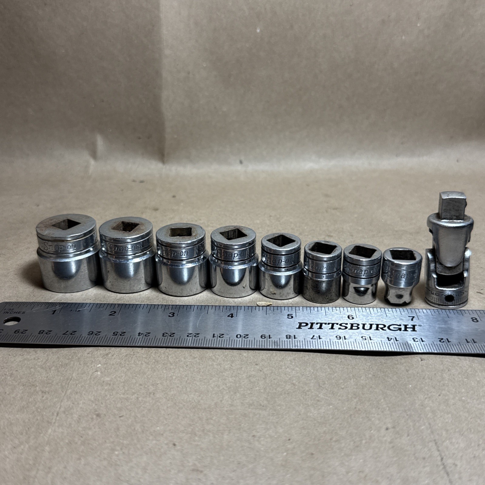 Lot 9 Snap On Sockets 3/8″ Drive Plus Swivel F-281 Through F-141,FS-101