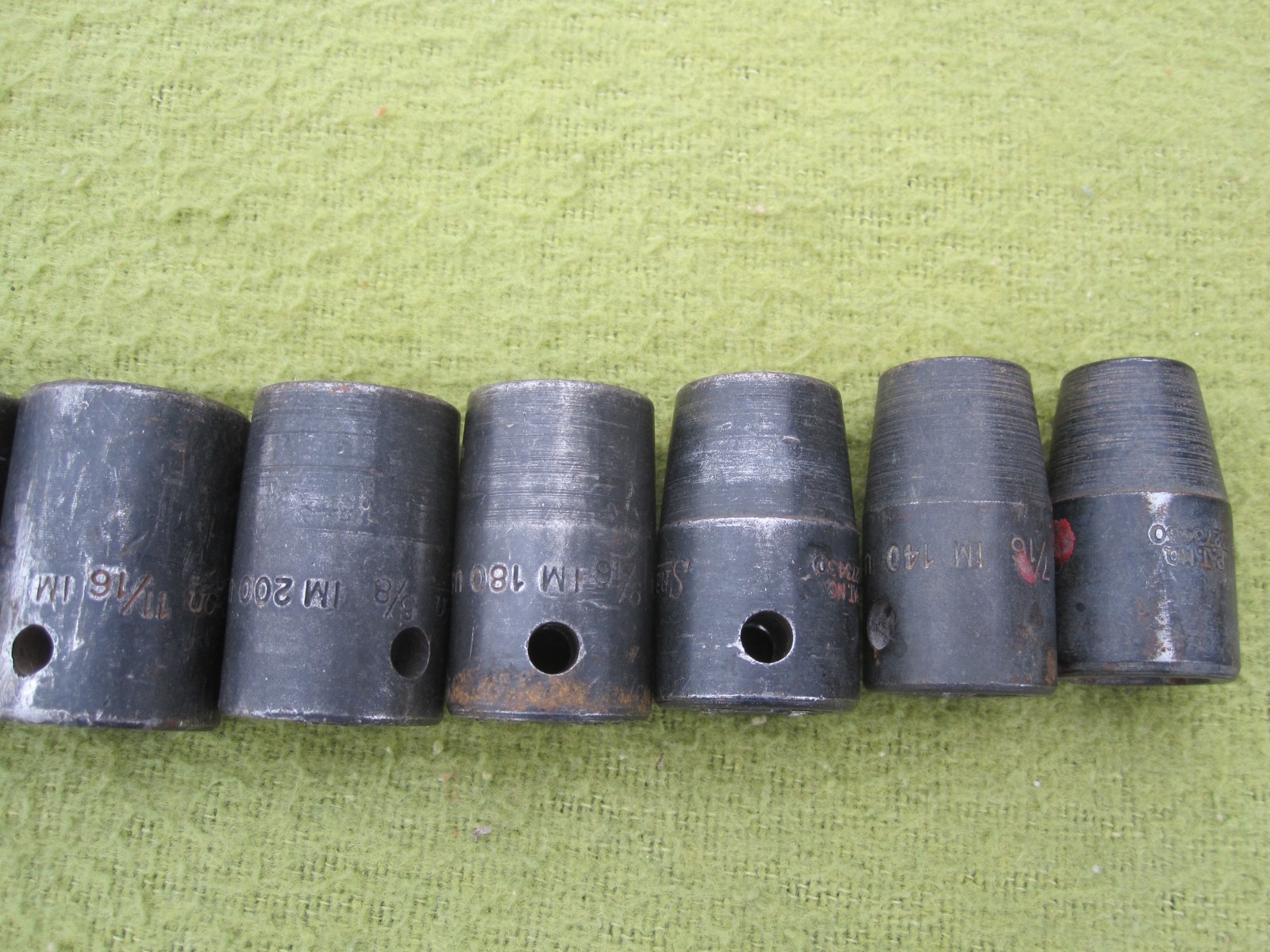 Snap-on 1/2″ Drive 11pc SAE Inch 6pt Deep Socket Set 3/8 to 1 in USA