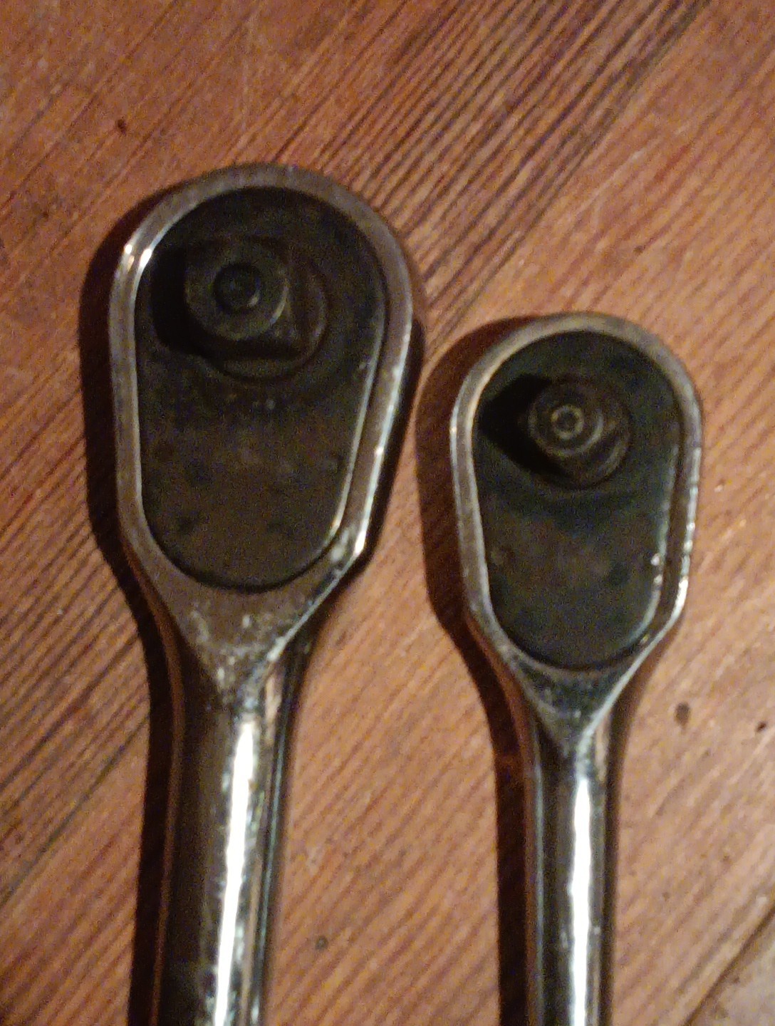 Vtg Husky Black&Chrome Ratchet 1/2″Drive 24800 10″ Long+3/8″ Drive 22800 7 3/4″