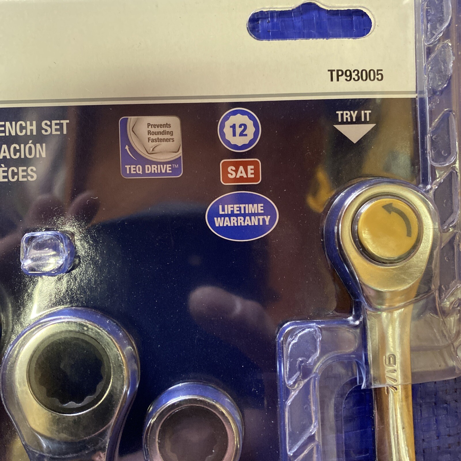 TEQ Correct Pro – 5 Pc SAE Ratcheting Wrench Set- TP93005