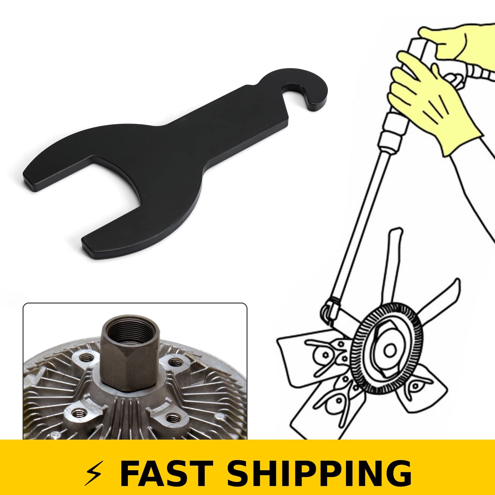 Magacyo 8pcs Fan Clutch Removal Tool Kit for Jeep Ford GM Chrysler