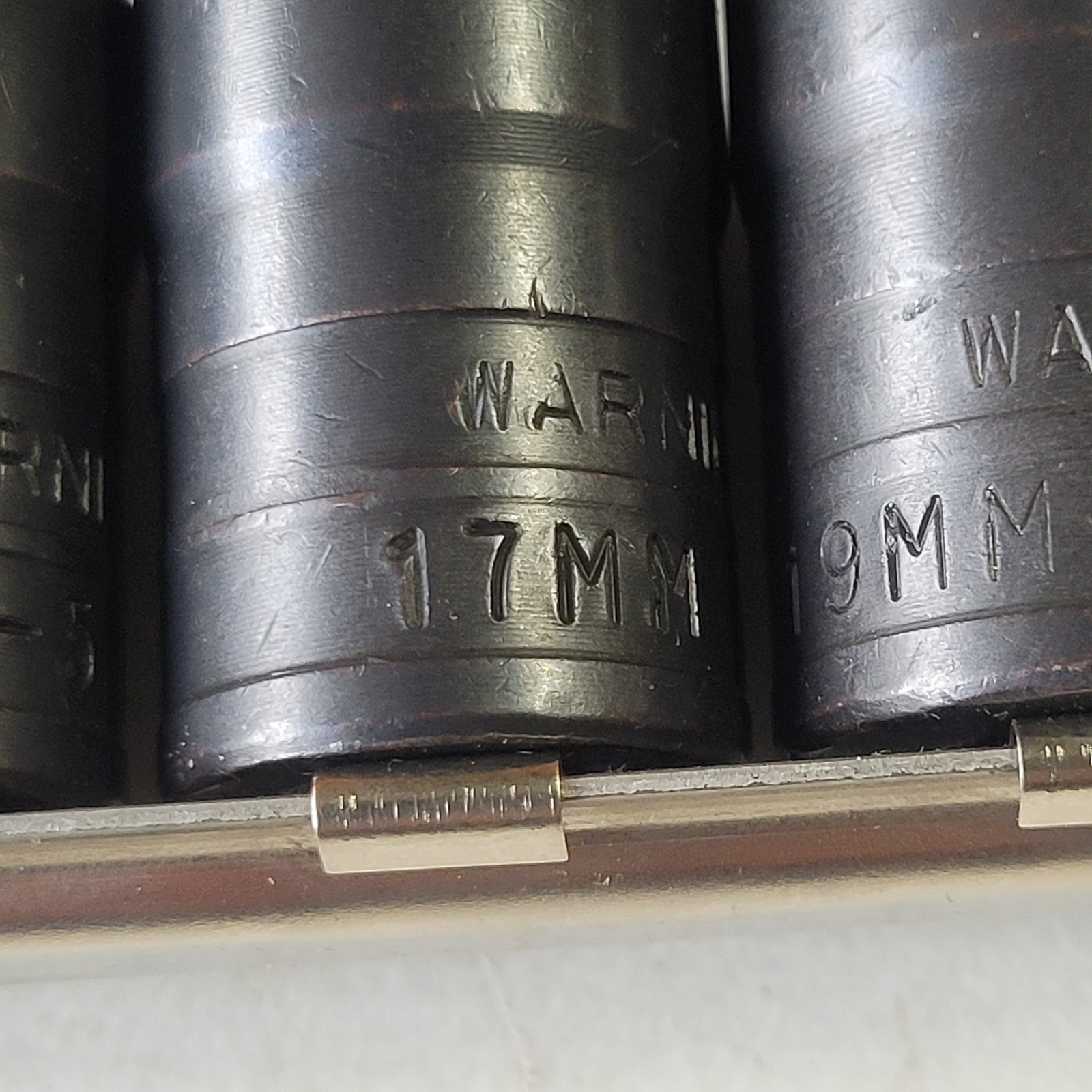 Vtg Mac Tools 7 Pc 3/8″ Drive Twist Socket Set 13-22mm Oil Drain Plug Tool TS490
