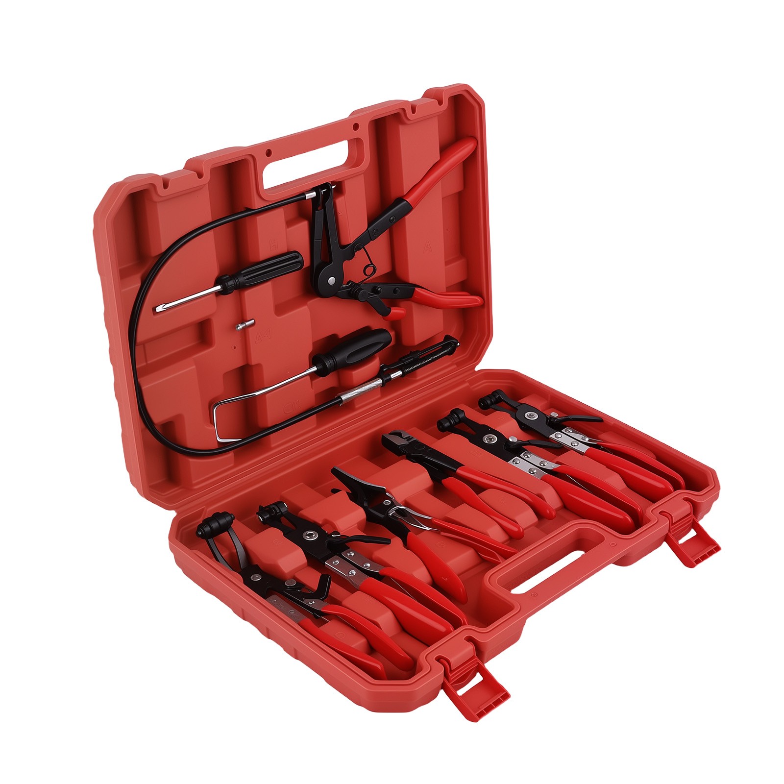 9Pc Flexible Hose Clamp Pliers Wire Long Reach Fuel Oil Water Hose Remover Tool