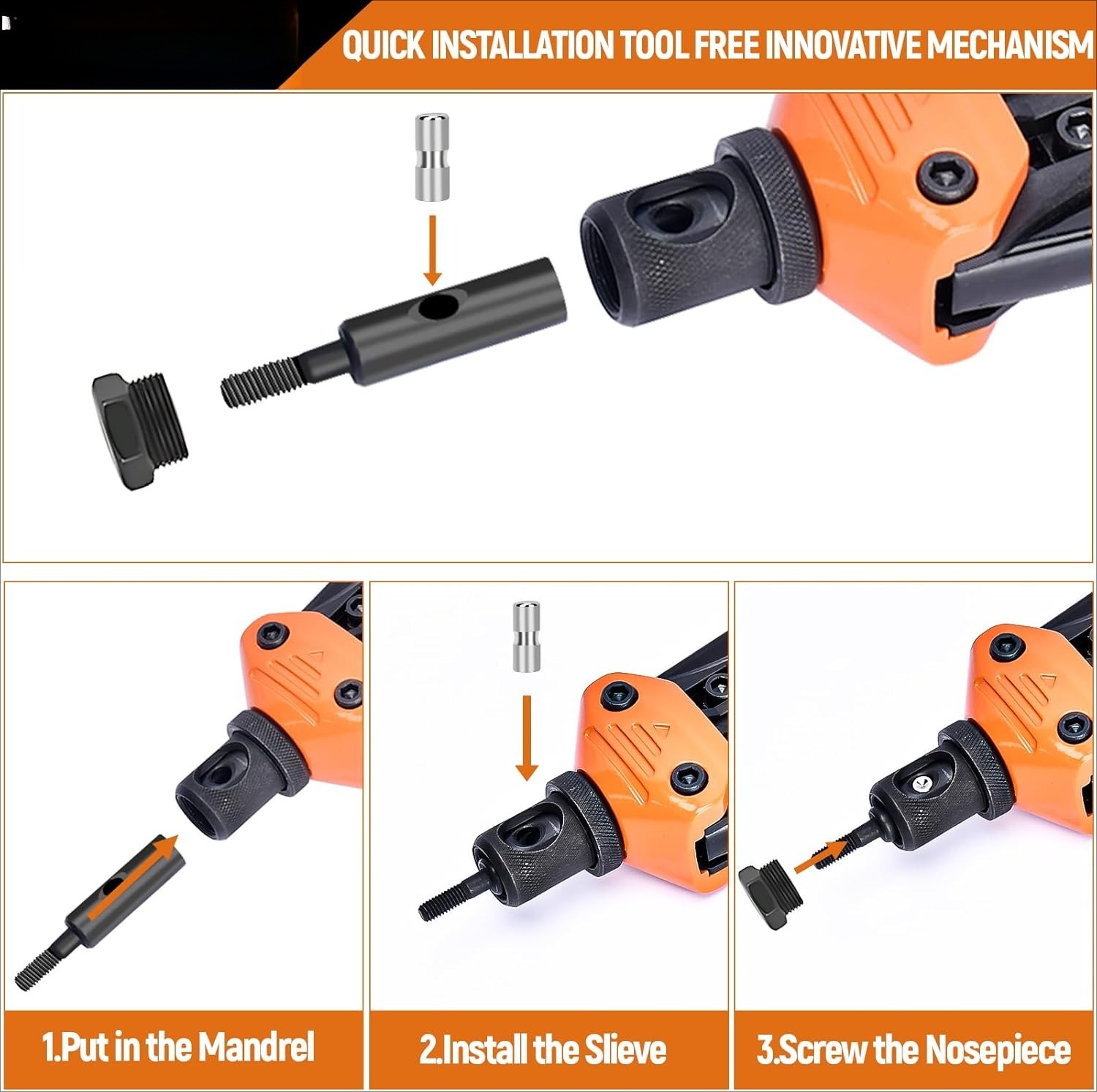 16-inch Rivet Nut Tool Set, 15 Metric and Imperial Mandrels