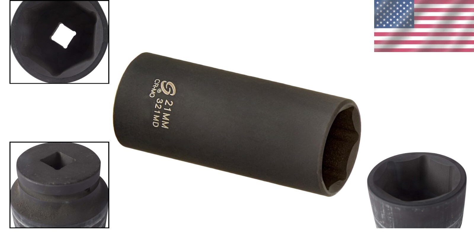 Premium 21mm Deep Socket, 3/8-Inch Drive – Forged Alloy Steel Impact Tool