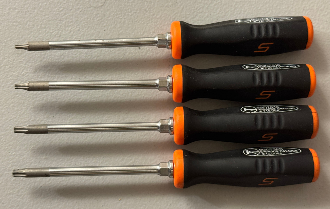 Snap-on SGTX40O Mini TORX® Soft Grip Screwdriver Set T8, T10, T15 & T20 Mint