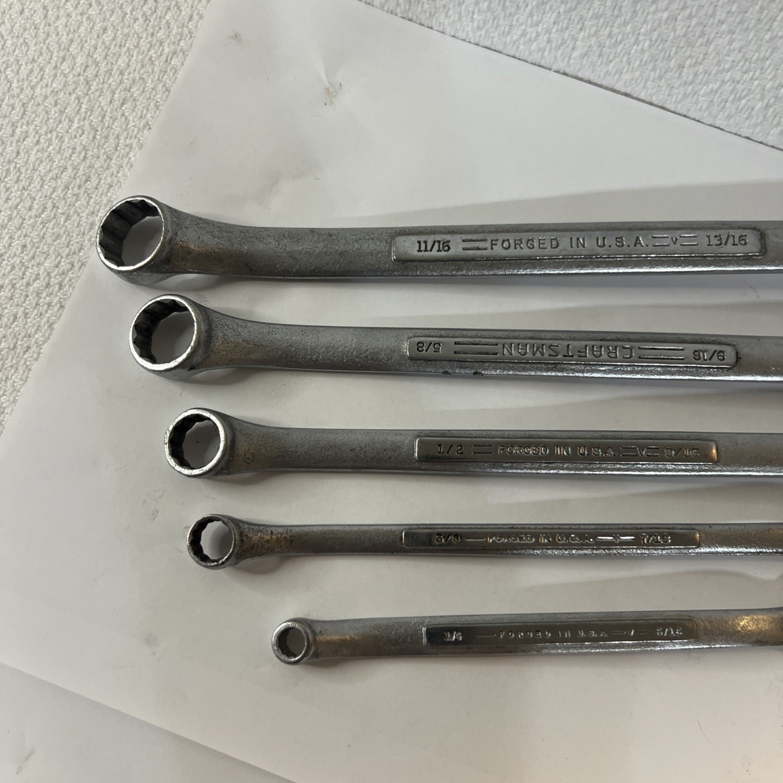 Craftsman Double Box End Offset Wrench Set Of 5 From 1/4-13/16 Inch SAE USA