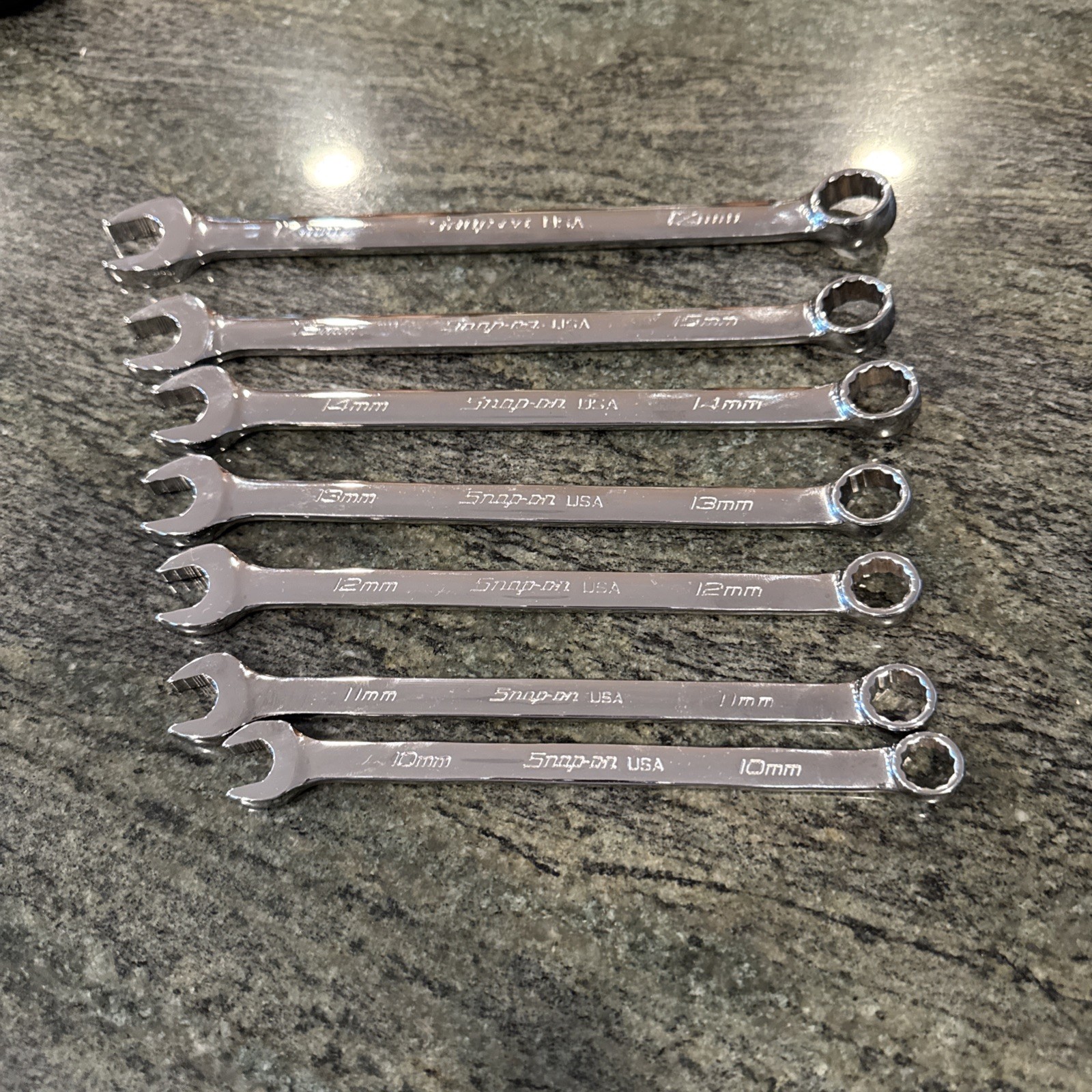 Snap-On soexm707 7 Pc flank drive plus metric wrench set 10-15,17mm new
