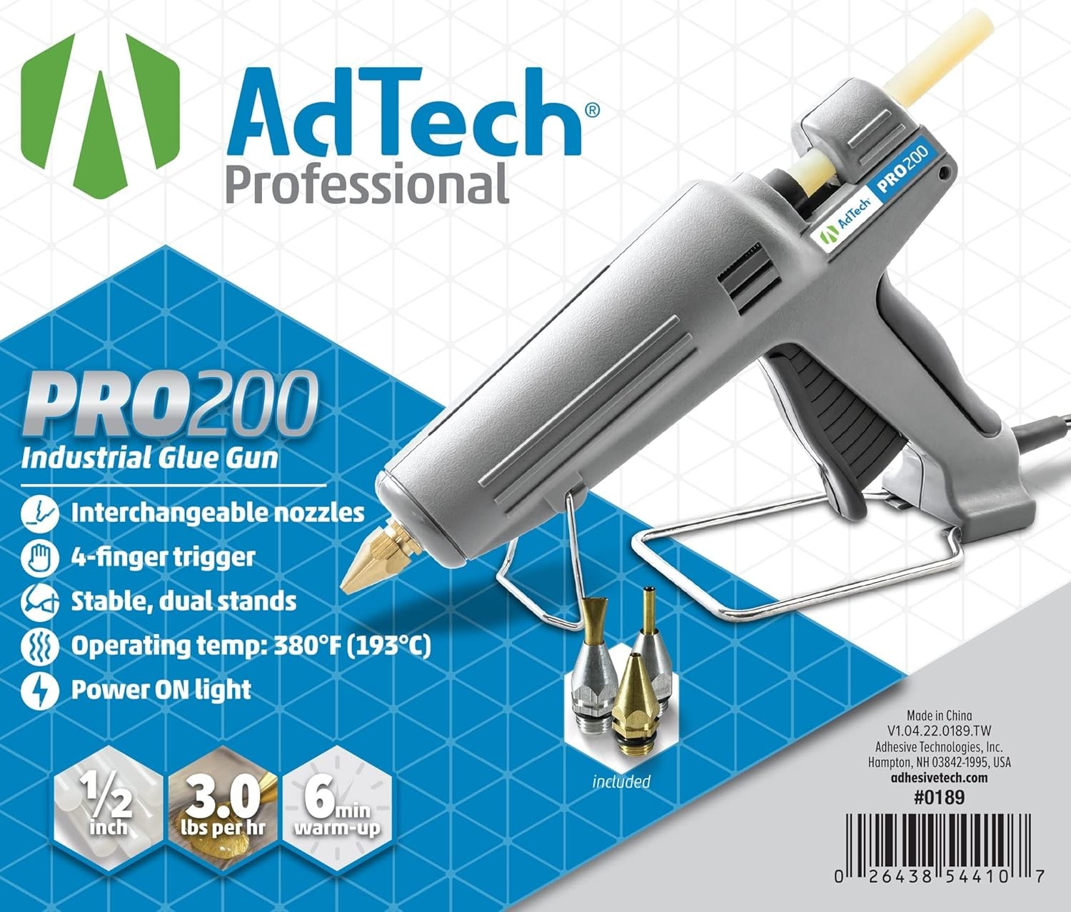 AdTech Industrial Strength Full Size High-Output Hot Melt Glue HD200, Grey