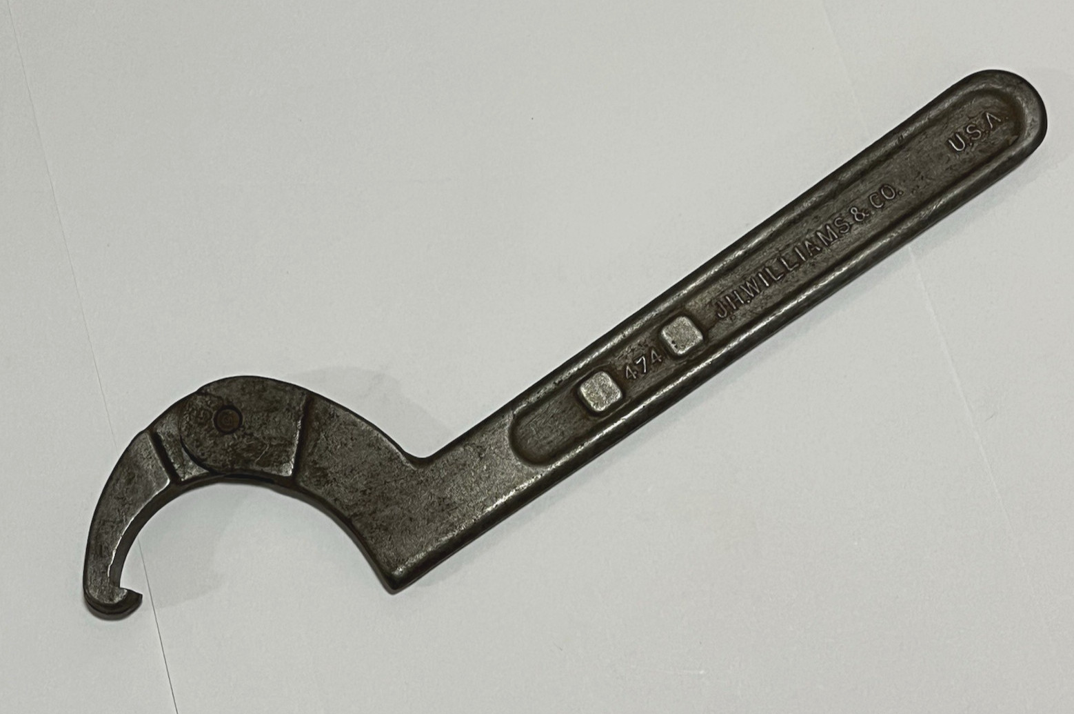 JH Williams & Co 474 Adjustable Hook Spanner Wrench 2″ – 4-3/4″ USA