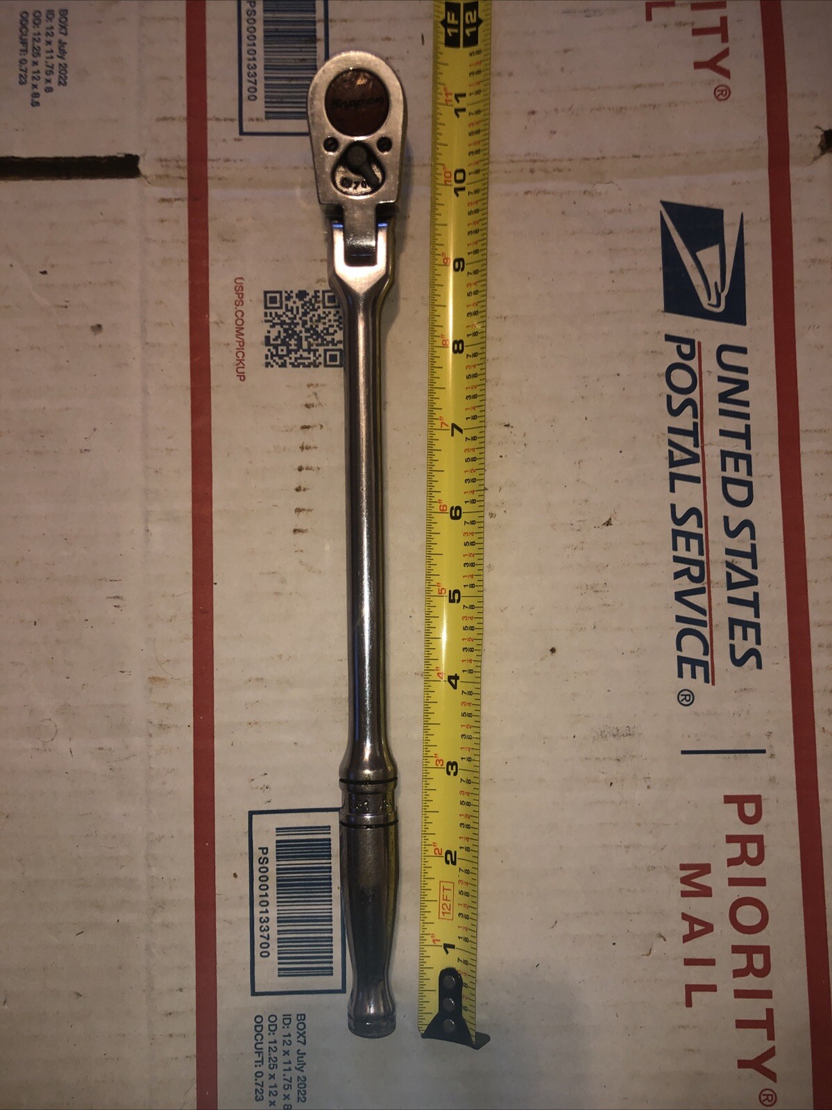 Vintage SNAP ON 3/8″ F731 FLEX HEAD CHROME RATCHET RED BADGE 11″ LONG F 731