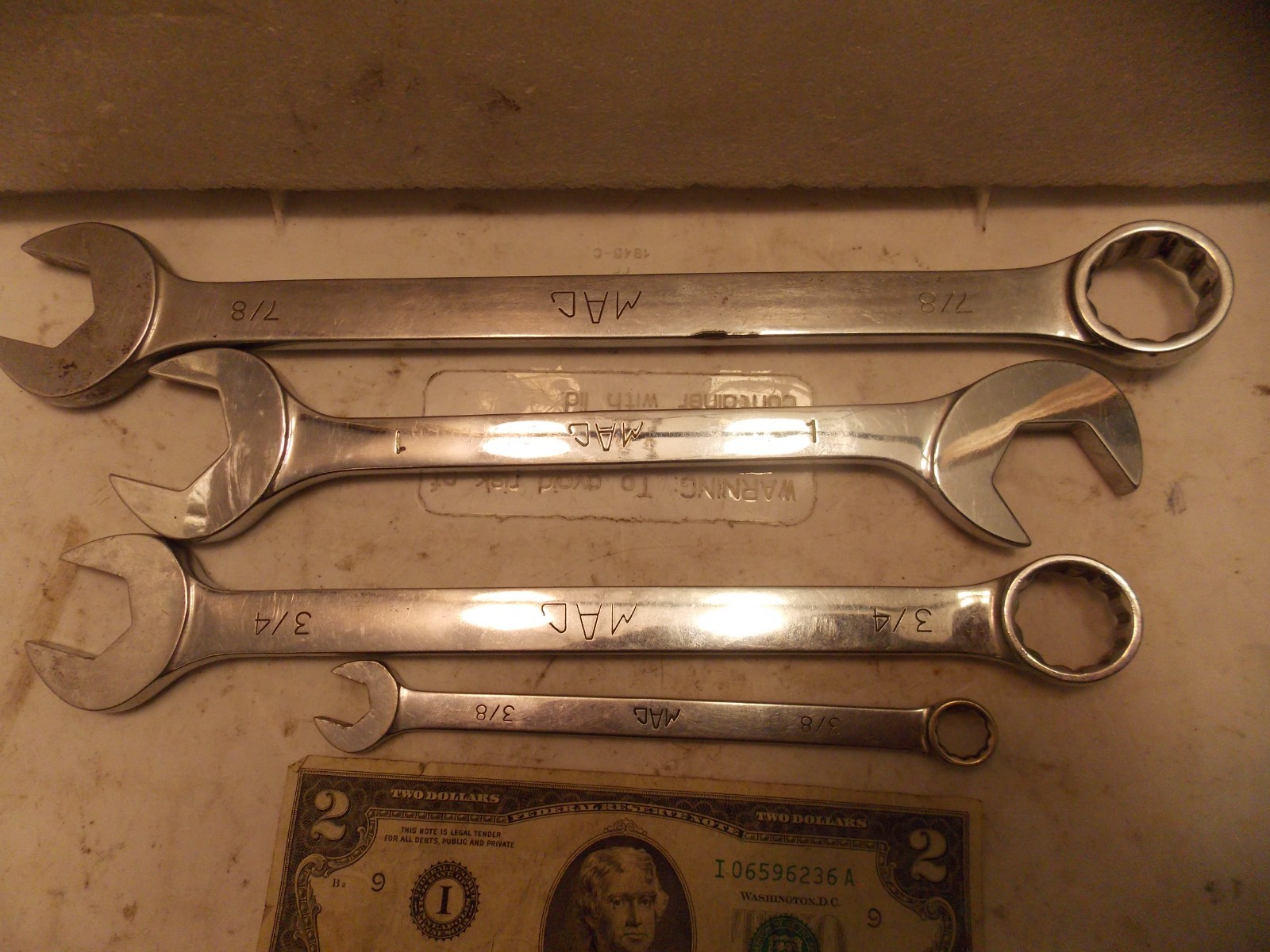 Mac Tools 7/8 3/4 3/8 Combination 7/8″ 3/4″ 3/8″ Wrench Sold Single FREEShipAfr1