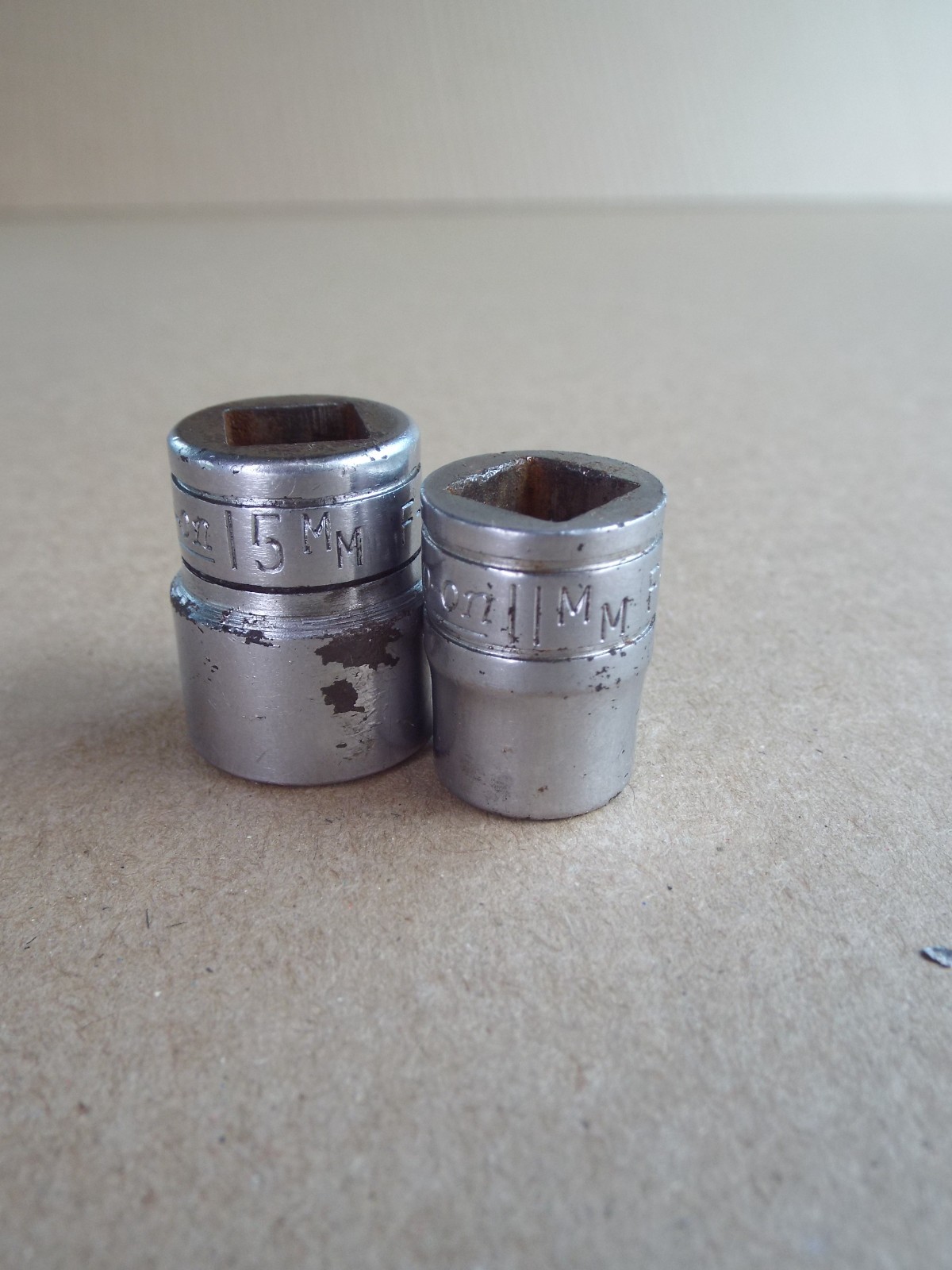 VTG Snap-on Socket Lot 11m & 15mm 3/8 Dr 12 Pt USA Made Work Well (Please Read)