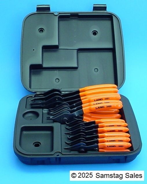 Lang 3495 Snap Ring Plier Set of 12 Tools Made in USA