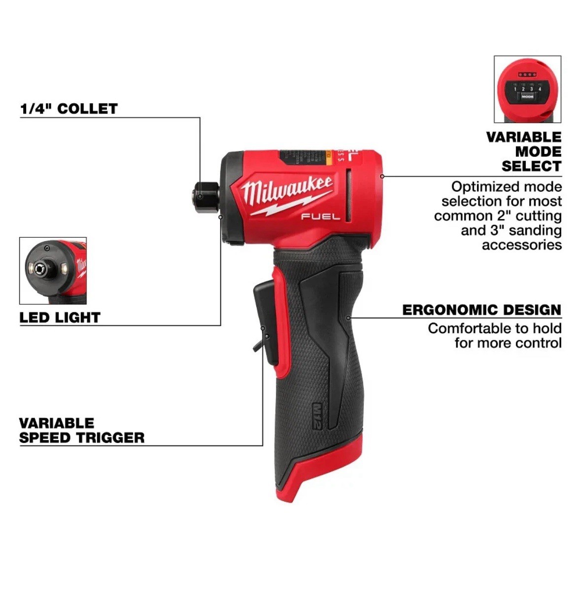 NEW✅ Milwaukee Tool 3485-20 M12 Fuel Right Angle Die Grinder
