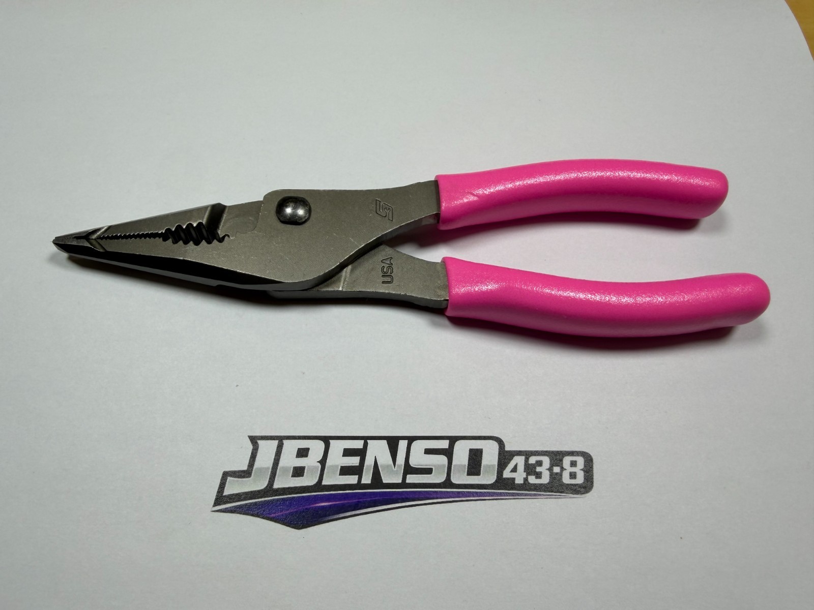 Snap-On Tools USA NEW PINK 7″ Soft Grip Long Nose Slip Joint Pliers LN46ACFP