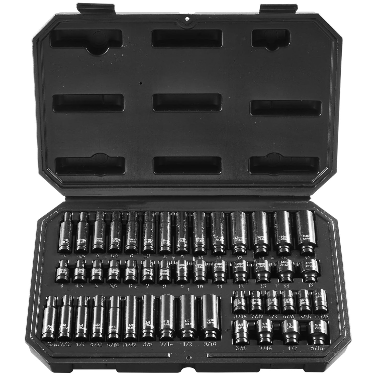Easy-to-Read 48pc Drive Impact Socket Set – Cr-Mo Steel