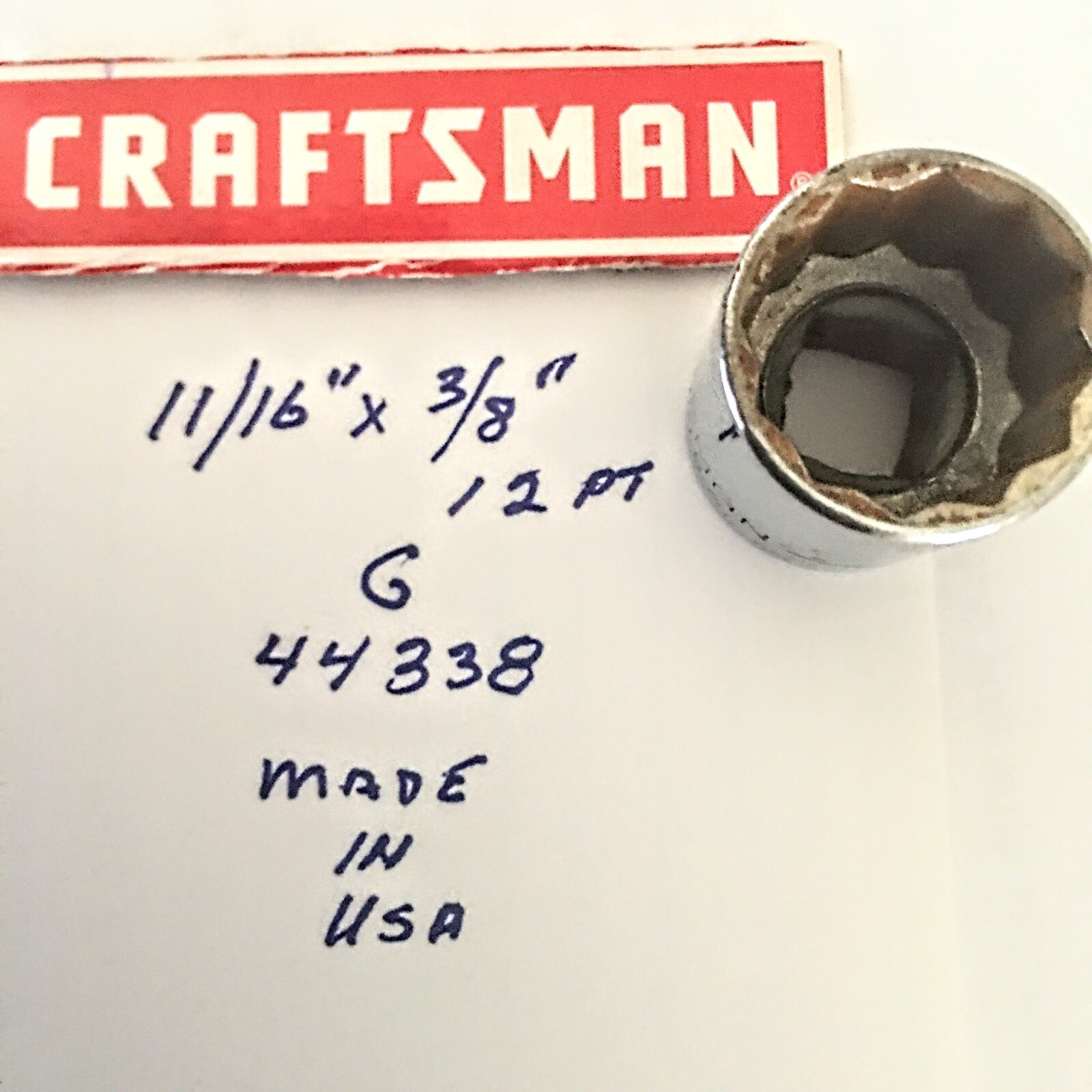 Craftsman 11/16″ x 3/8″ Dr Shallow Socket Pt G 44336 Made in USA