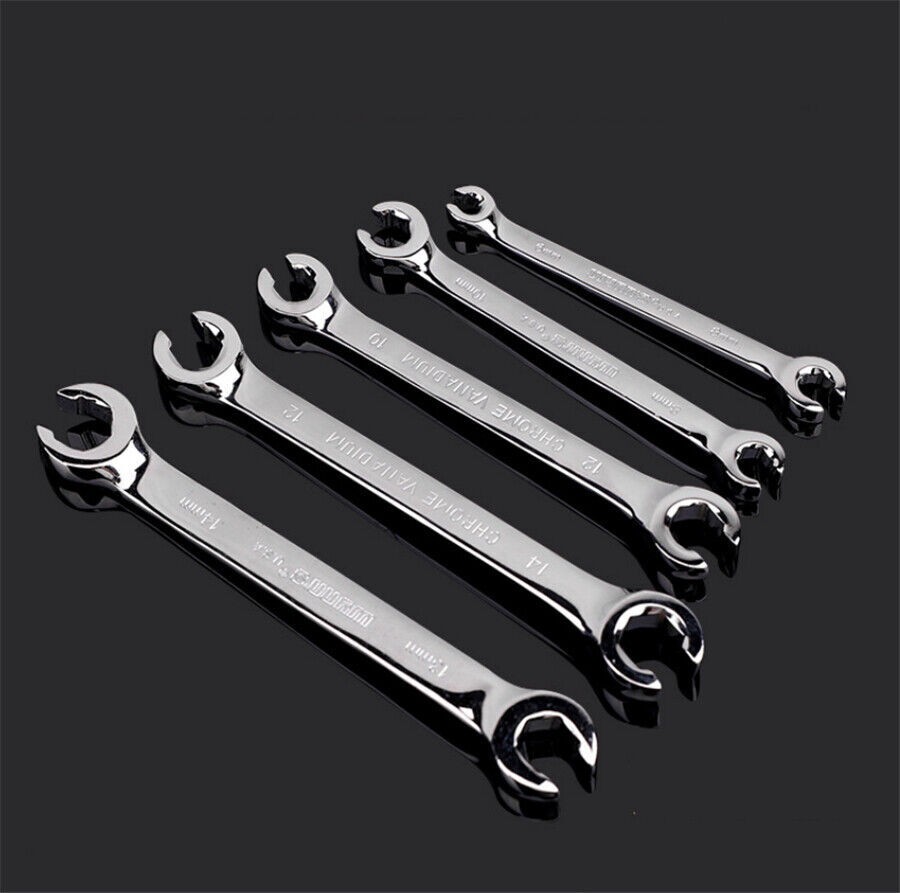 6Pcs Metric Flare Nut Spanner Wrench Set For Brake / A/C/ Diesel Lines Injectors