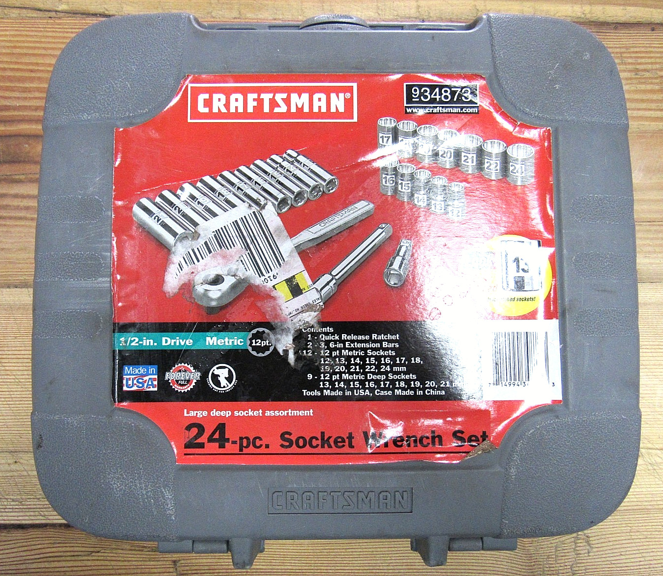 Craftsman 24pc Metric 1/2″ Easy Read Socket Set (Made In USA) GOOD CONDITION
