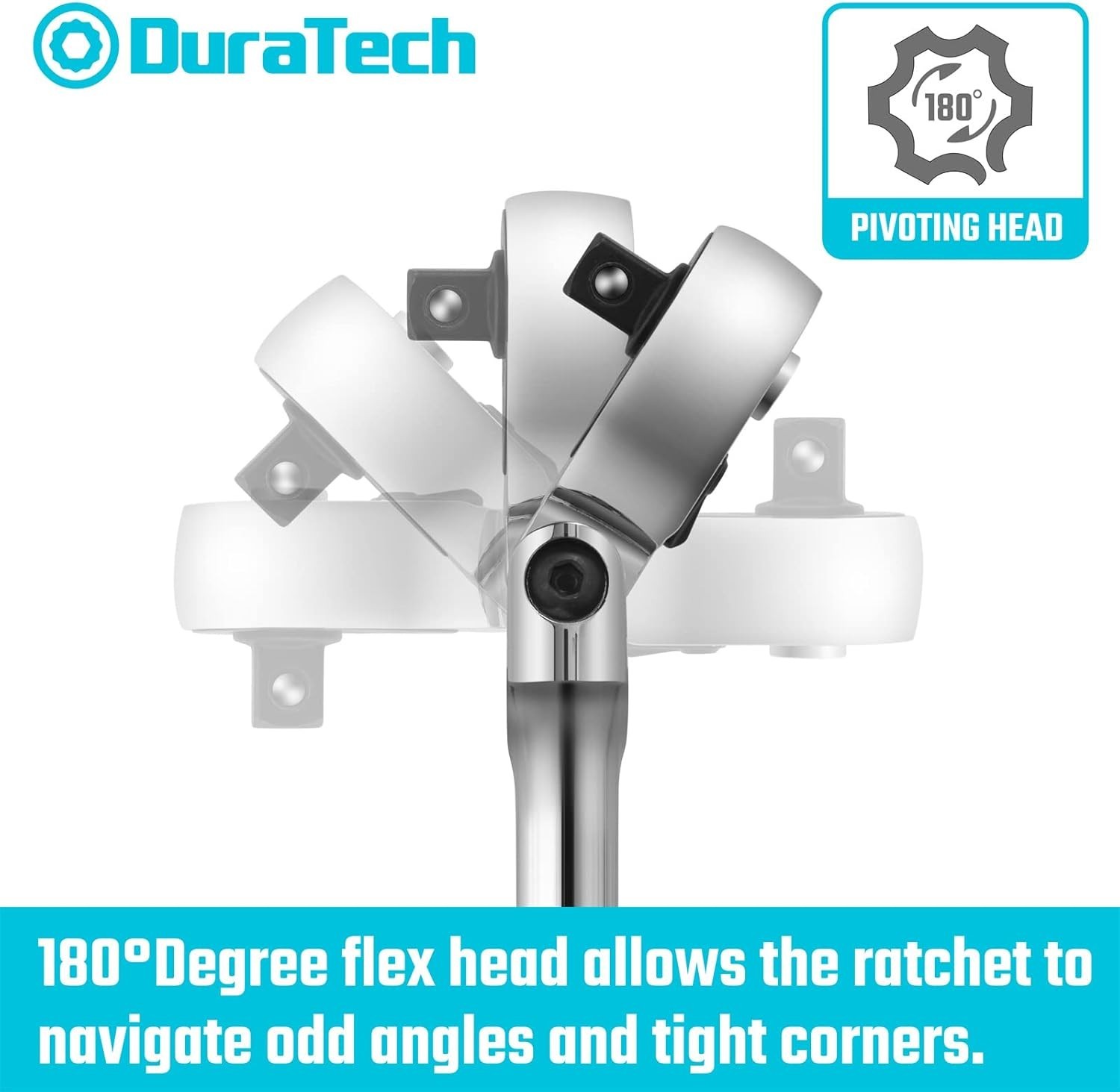 3/8″ Drive Flex-Head Ratchet, 72-Tooth Ratchet Wrench, Quick-release, Reversi…