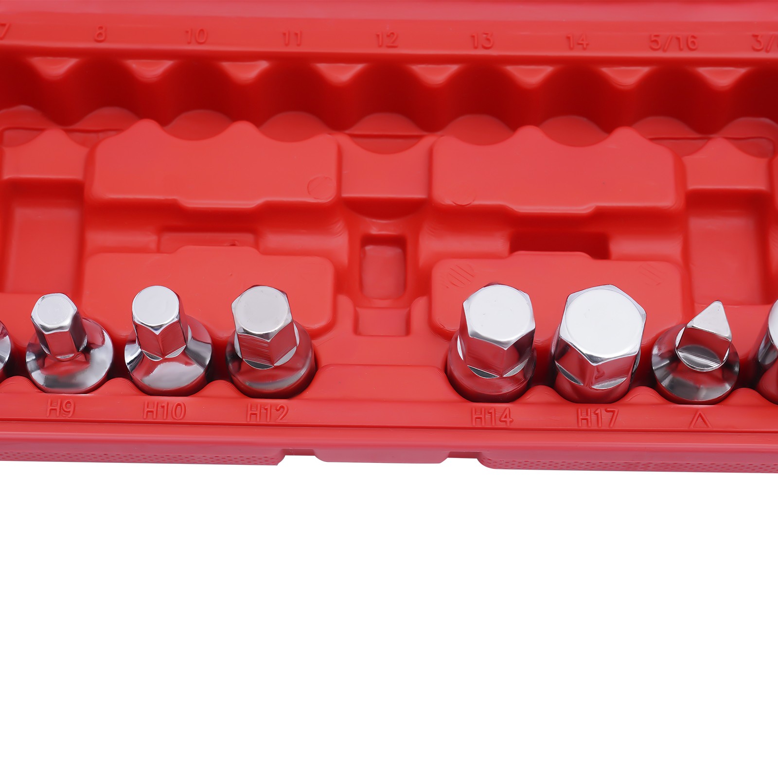 18x Oil Drain Pipe Plug Hexagon Square Socket Key Removal Tool Set 3/8in Drive