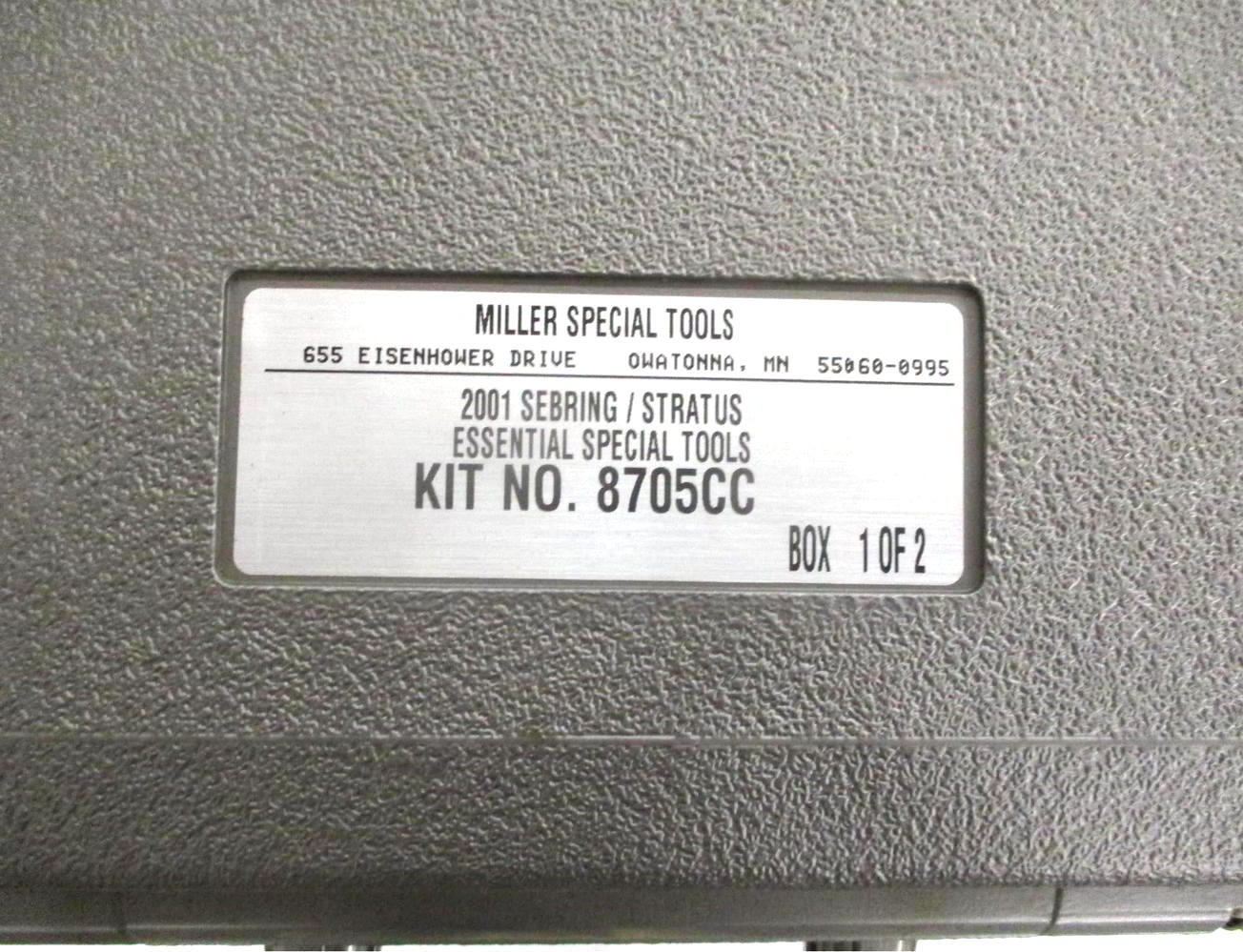 Miller Special Tools Mopar 8705CC Essential Special Tools Both Boxes Complete