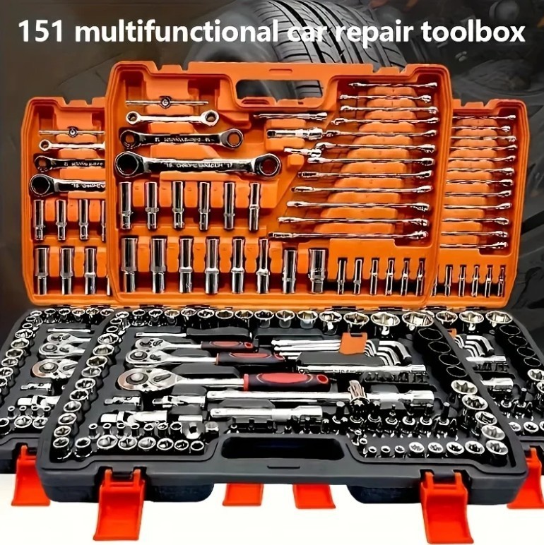 150/46pcs Socket Tool Set – Durable Chrome Vanadium Steel, Ratchet Wrenches, Aut