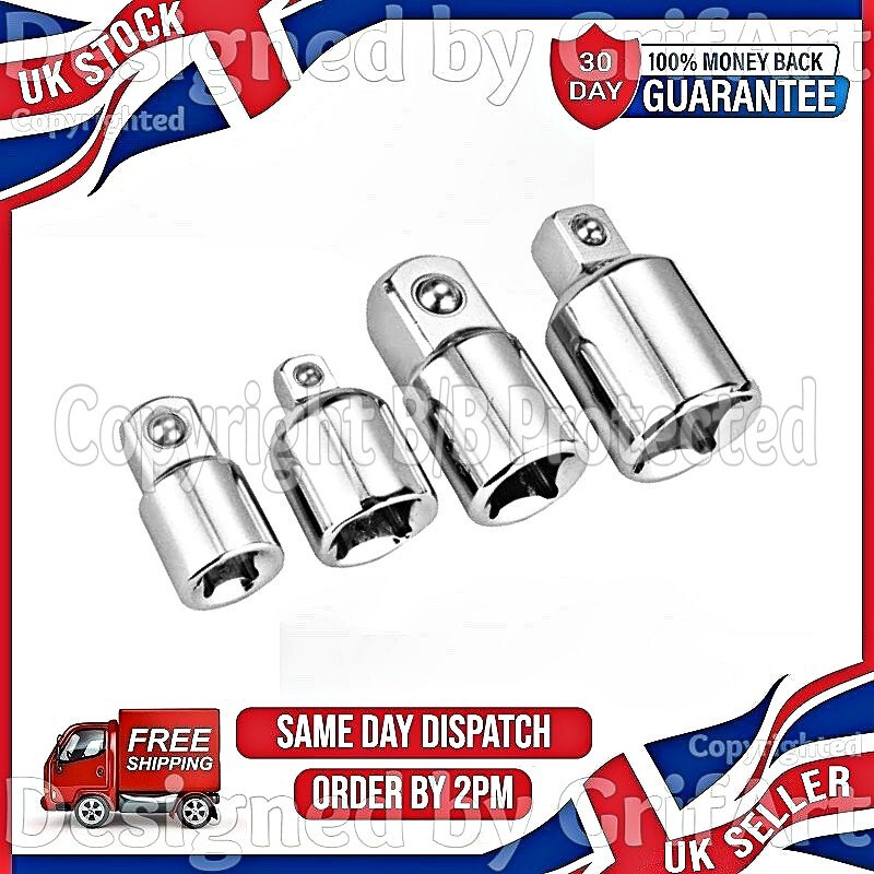 SOCKET ADAPTOR CONVERTER REDUCER 1/2″ 3/8″ 1/4″ DRIVE STEP UP DOWN ADAPTER SET