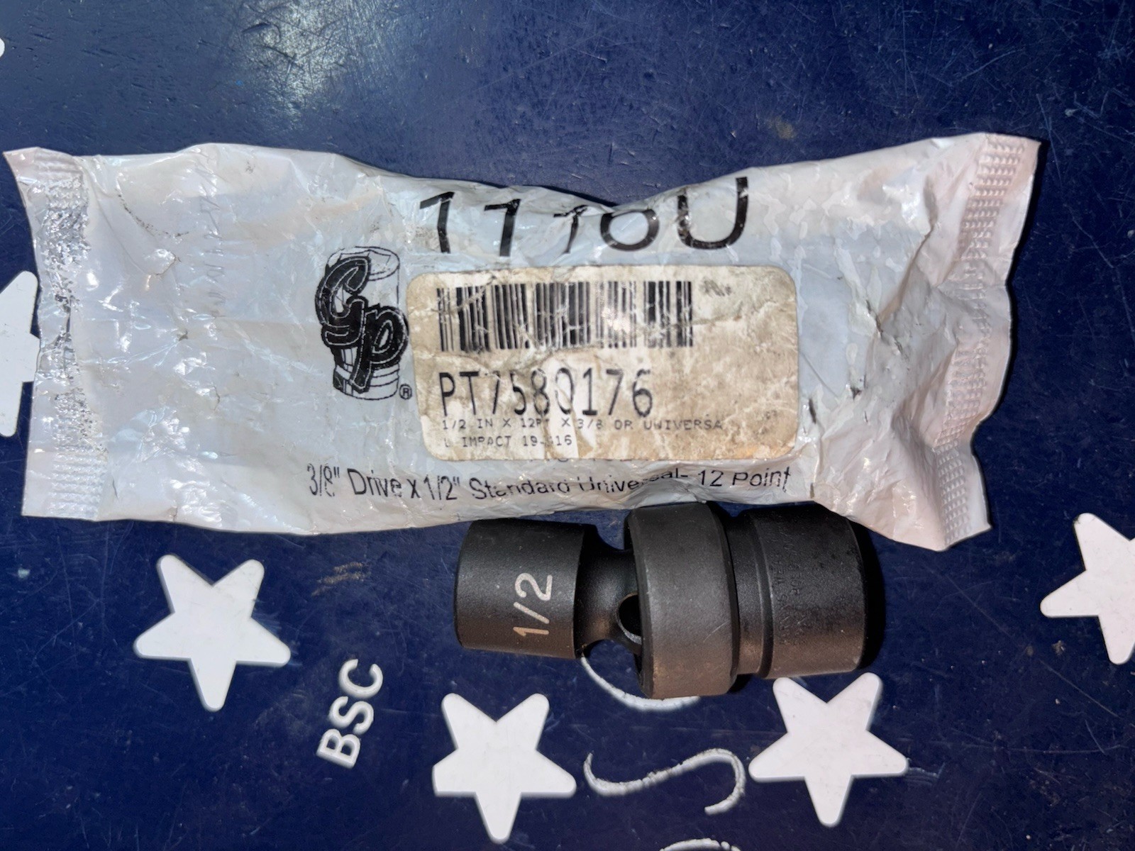 (2) GP 1/2” 12-PT Universal IMPACT Swivel Socket, 3/8” Drive 1116U TWO PIECES
