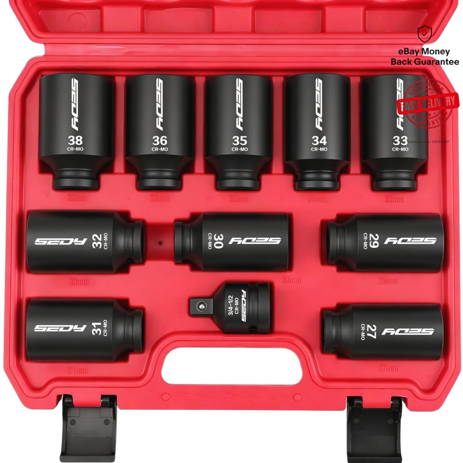 Portable 11-Piece Metric Impact Socket Set with High Torque and Easy Storage