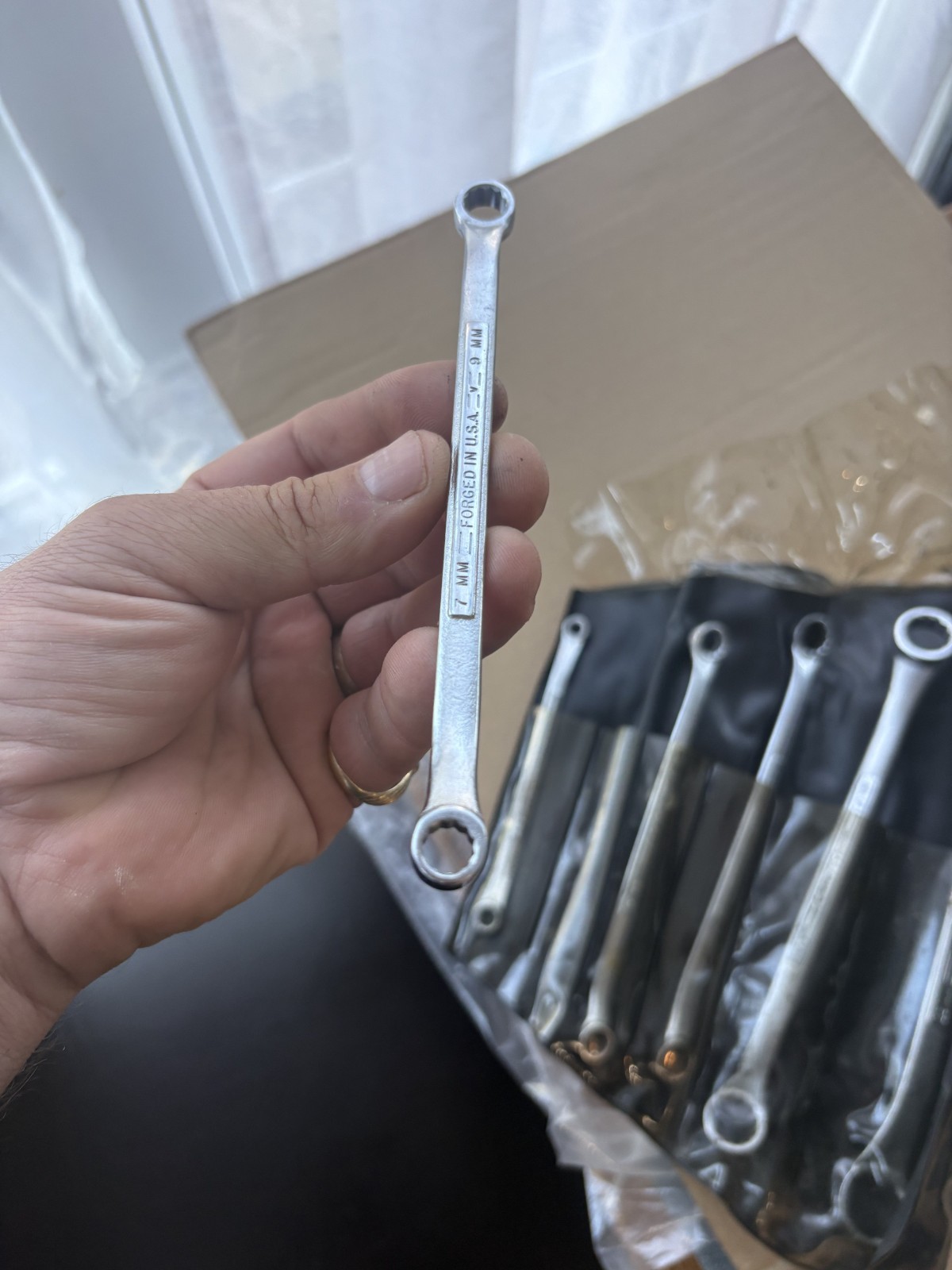 6 Piece Vinatge Craftsman Metric Box End Wrench Set No. 4295 with case