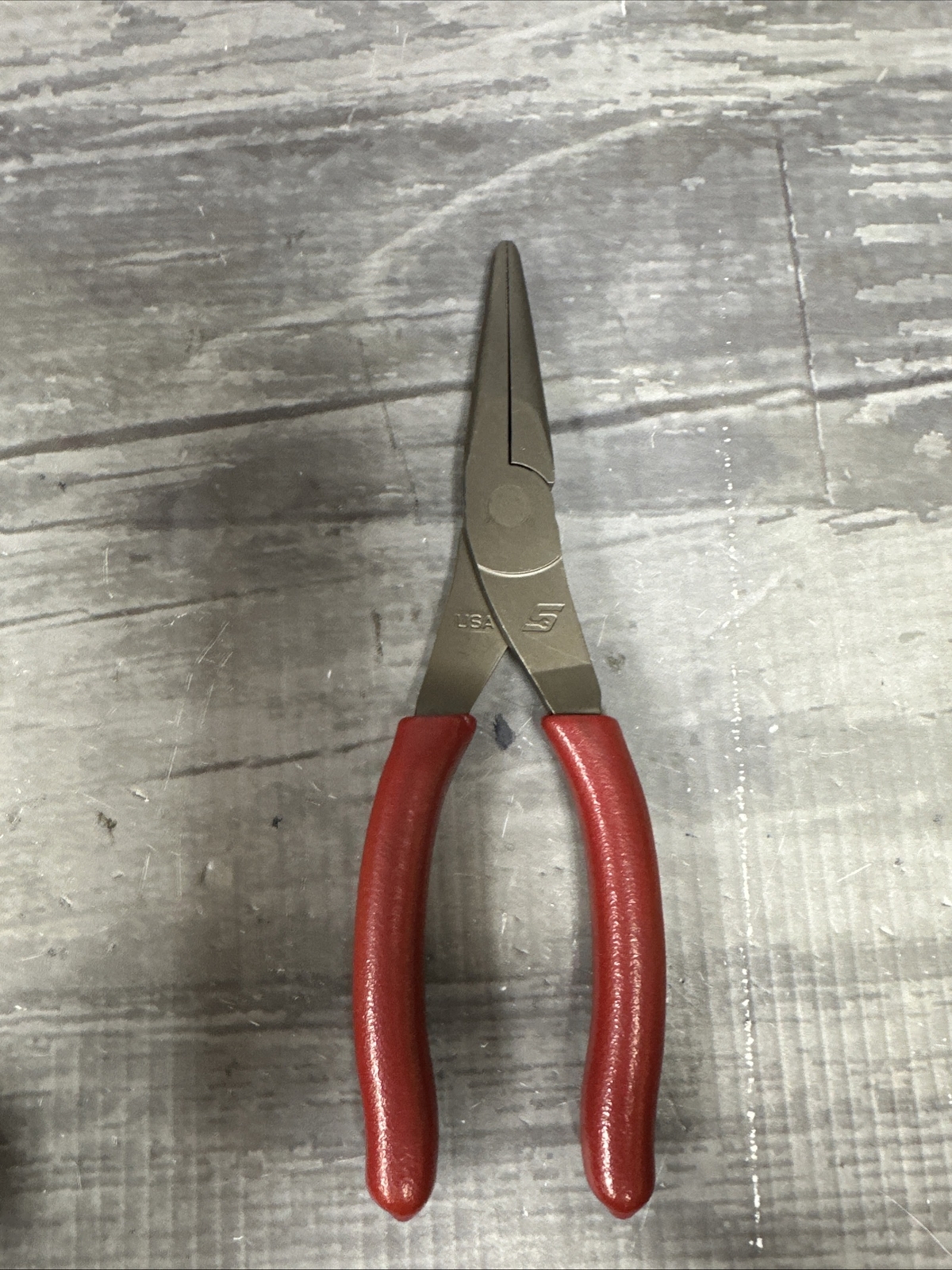 Snap-On 96acf 8″ talon grip needle nose pliers 100 year red