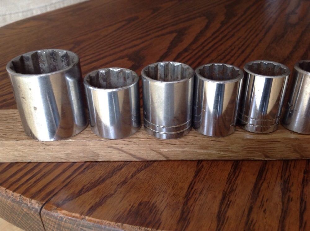 10 USA Proto Sockets 1-1/4″ To 7/16″ AF With 1/2″ Drive All But One.