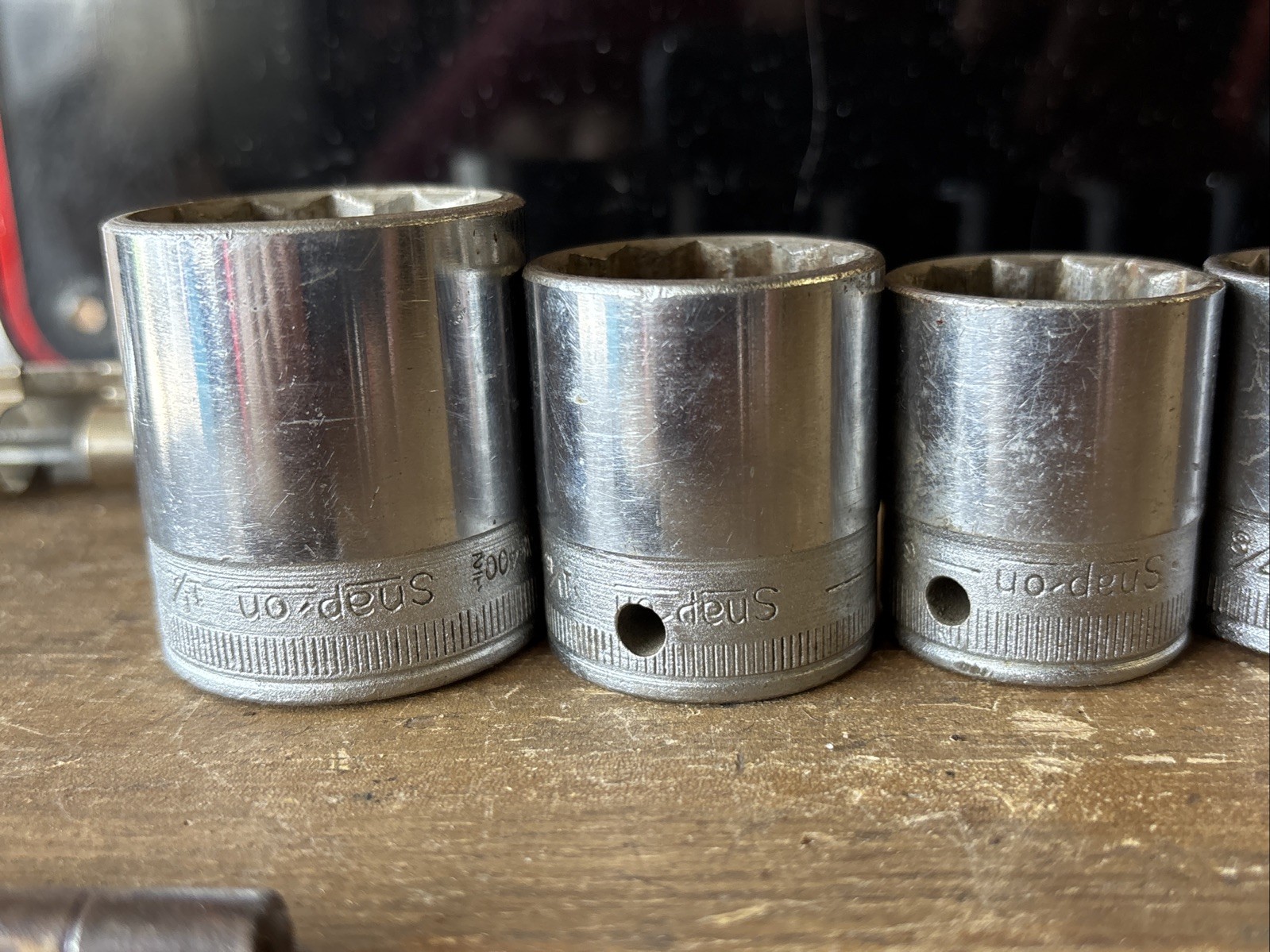 Vintage Set of 11 Snap On 1/2″ Drive 12 Pt. SAE SW Sockets
