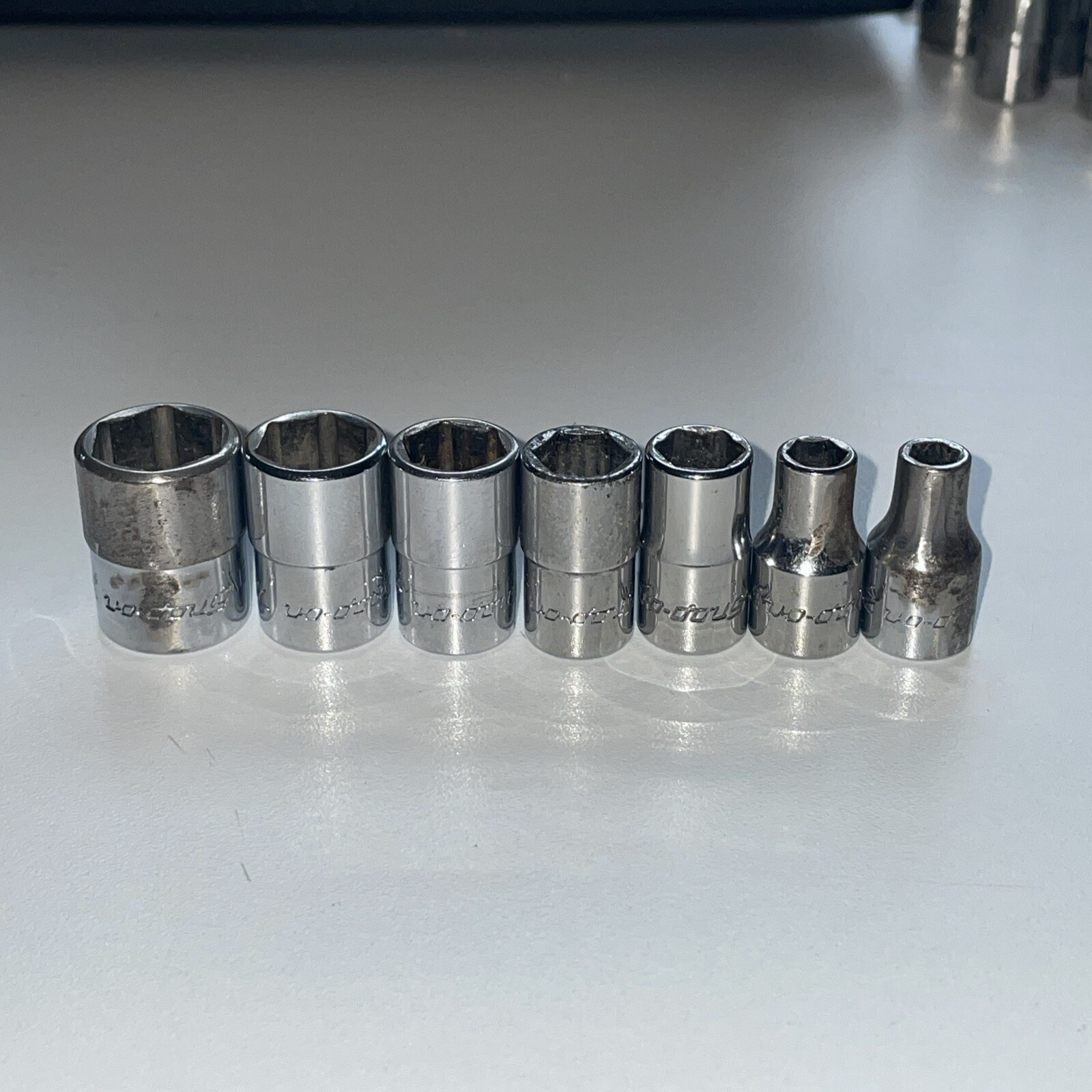 Snap-on 7 Piece 1/4″ Drive Shallow 6 Point Socket Set TM6, TM7, TM10 11 12 14 16