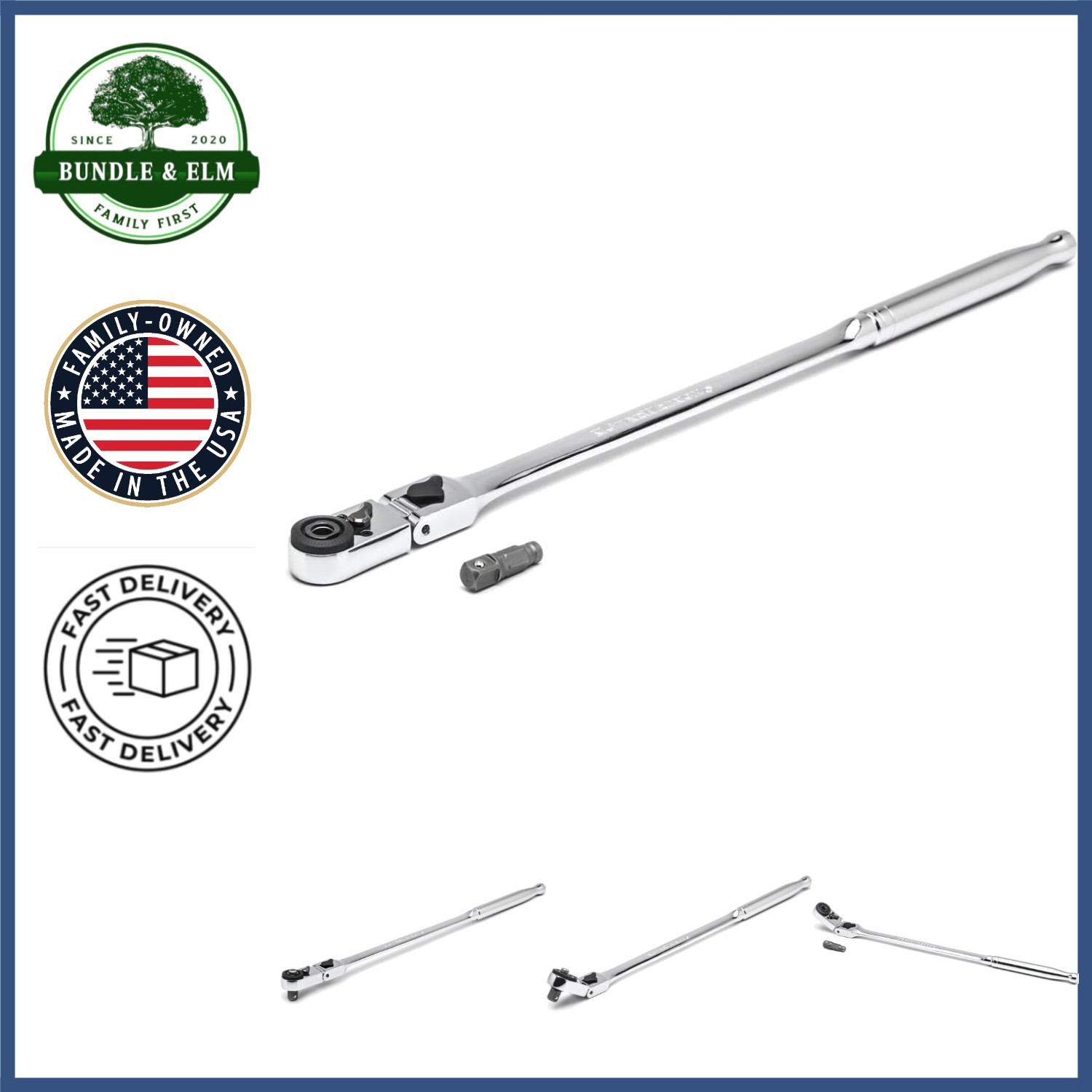 Locking Flex Head Ratchet Tool with 72 Teeth and Slim Design for Tight Spaces