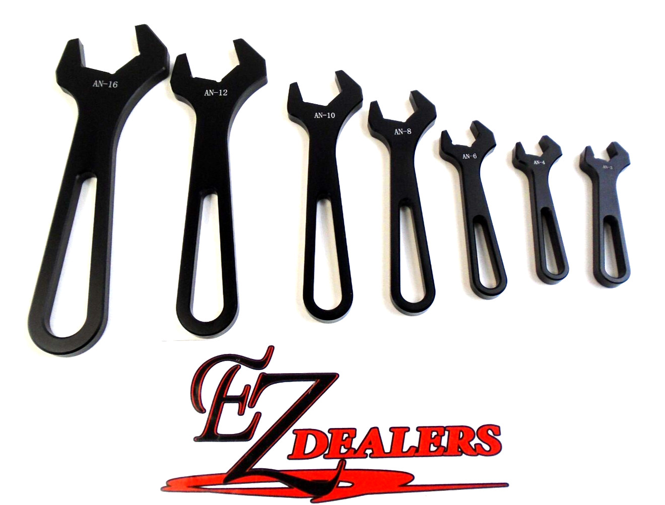 AN Fitting Wrench Set Black AN3 AN4 AN6 AN8 AN10 AN12 AN16, 7 Sizes W/ Vise Jaws