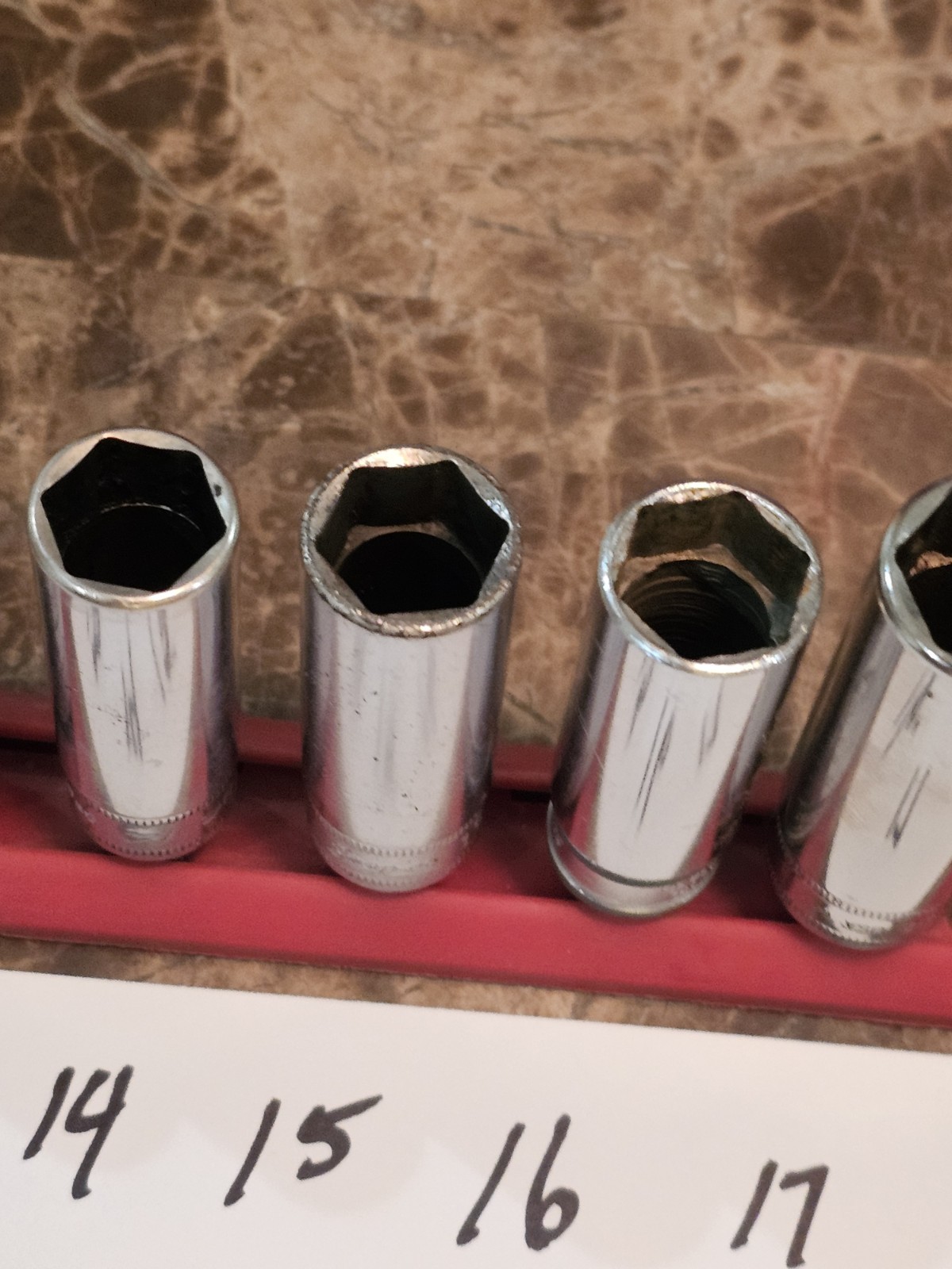 16 Snap On SFSM 3/8 Drive Deep Well Metric SAE Sockets 8 10 12-19 ** 3/8″ – 3/4″