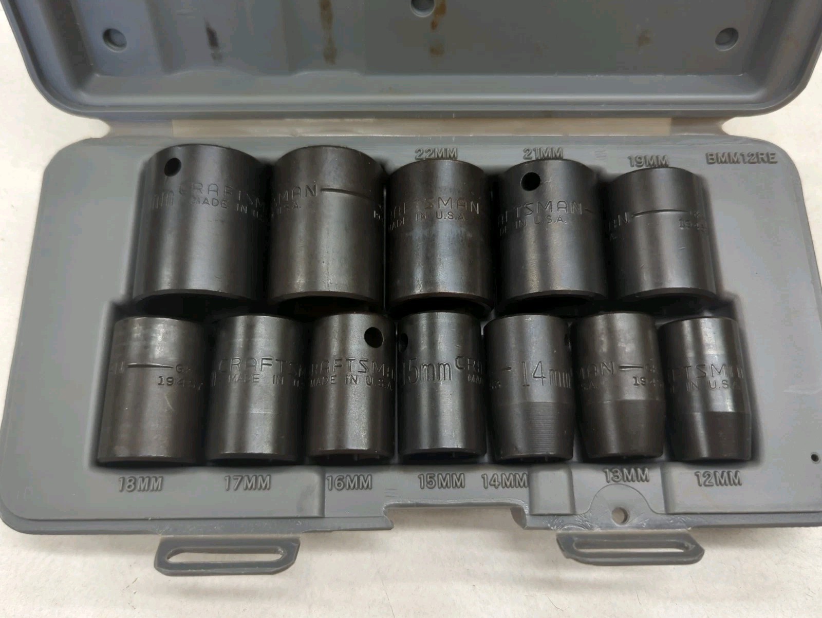 Craftsman 1/2″ Drive 12pc Impact Air Drive Metric mm Socket Set 19450 USA 6pt