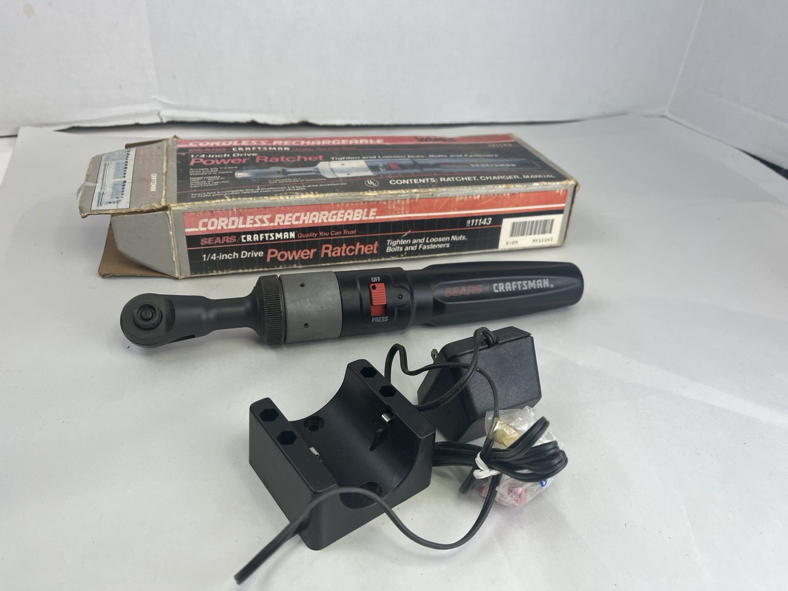 Vintage Craftsman 1/4” Drive Rechargeable Ratchet 9-11143 H