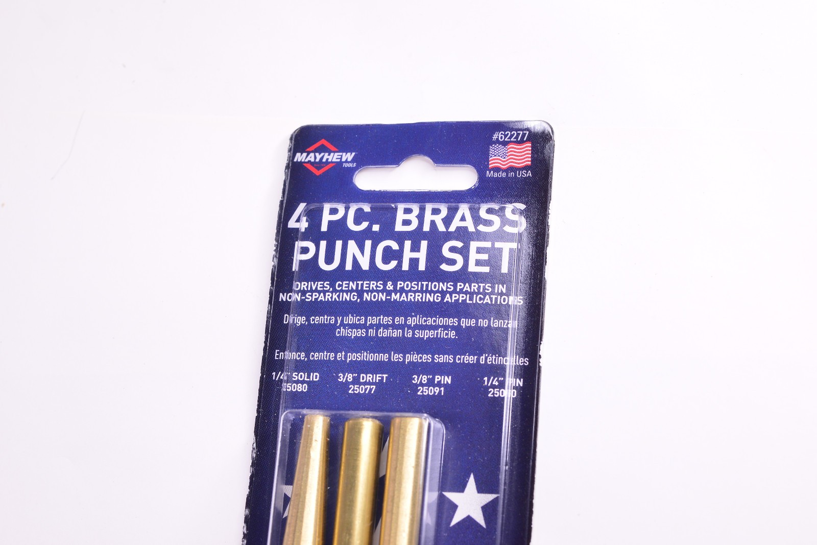 Mayhew Tools 4pc Assorted BRASS Drift and Pin Punch Set #62277