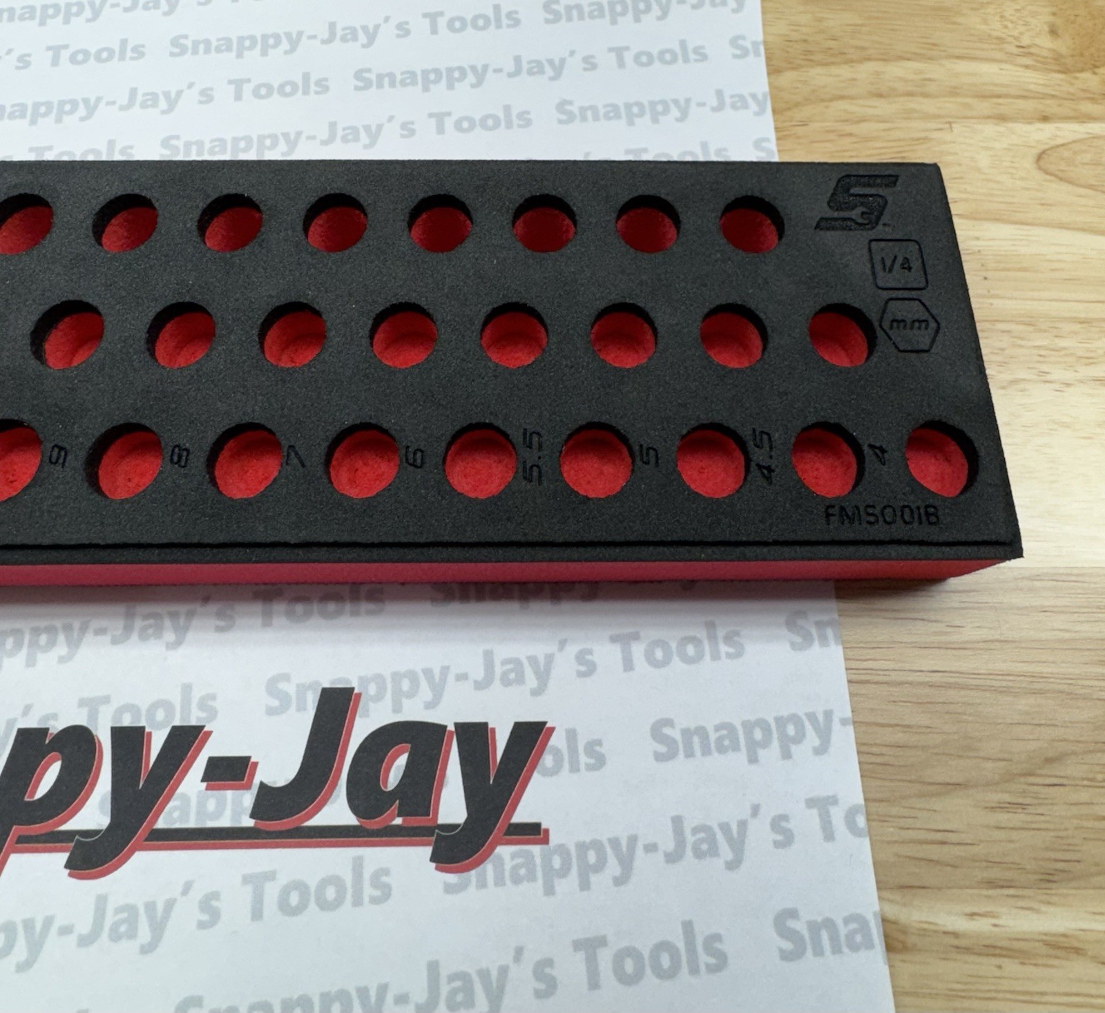 Snap-on Tools NEW RED FOAM ORGANIZER 42pc 1/4″ Drive METRIC Socket Set FMS001B