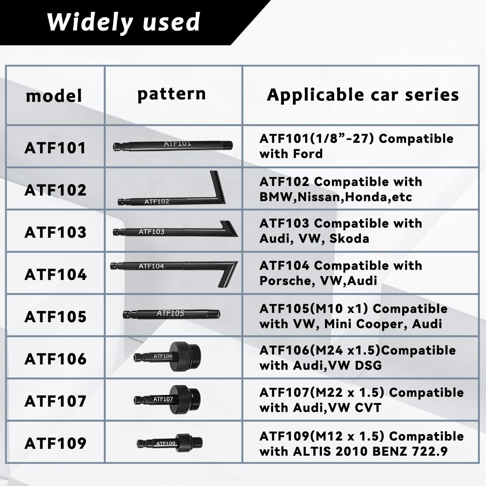 Transmission Oil Filling System Fluid Pump Manual Tool With 8pc ATF Adaptors 3L