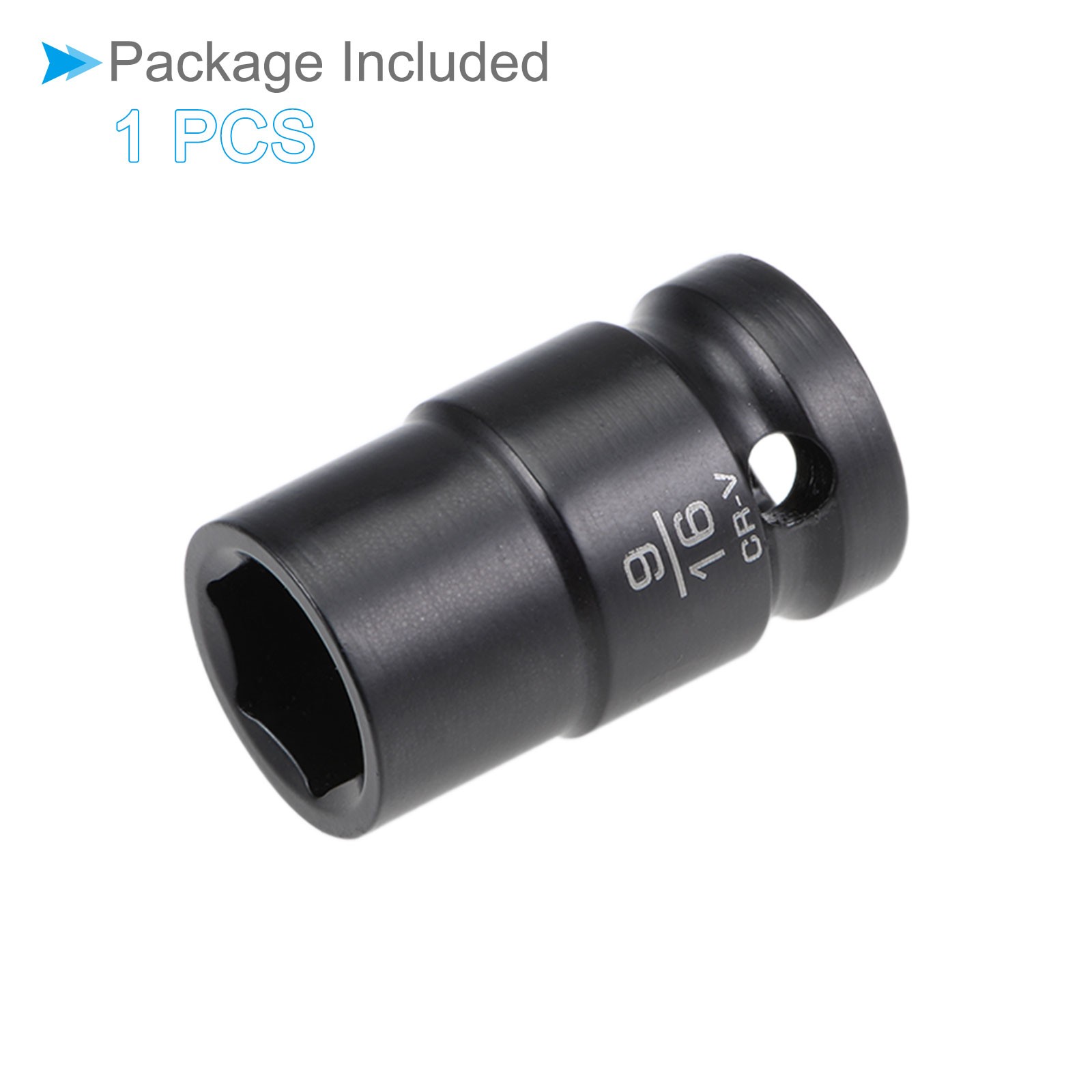 6-Point Shallow Impact Socket 1/2Inch Drive 9/16-inch Socket CR-V Axle Nut