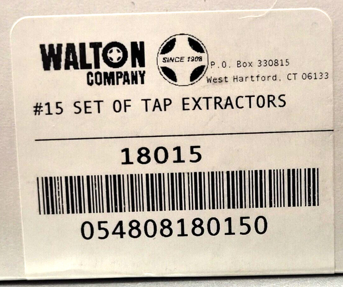 Walton 18015 15 PC Tap Extractor Set USA 4 FL SAE NC NF Metric W/ Case