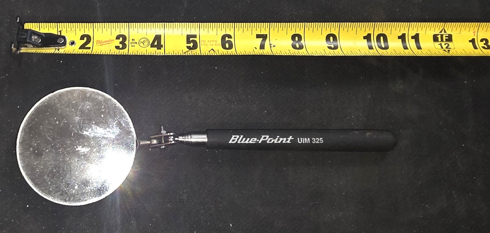 BLUE POINT UIM325 Telescoping 3-1/4″ Inspection Mirror 6-1/2″- Extends To 30″